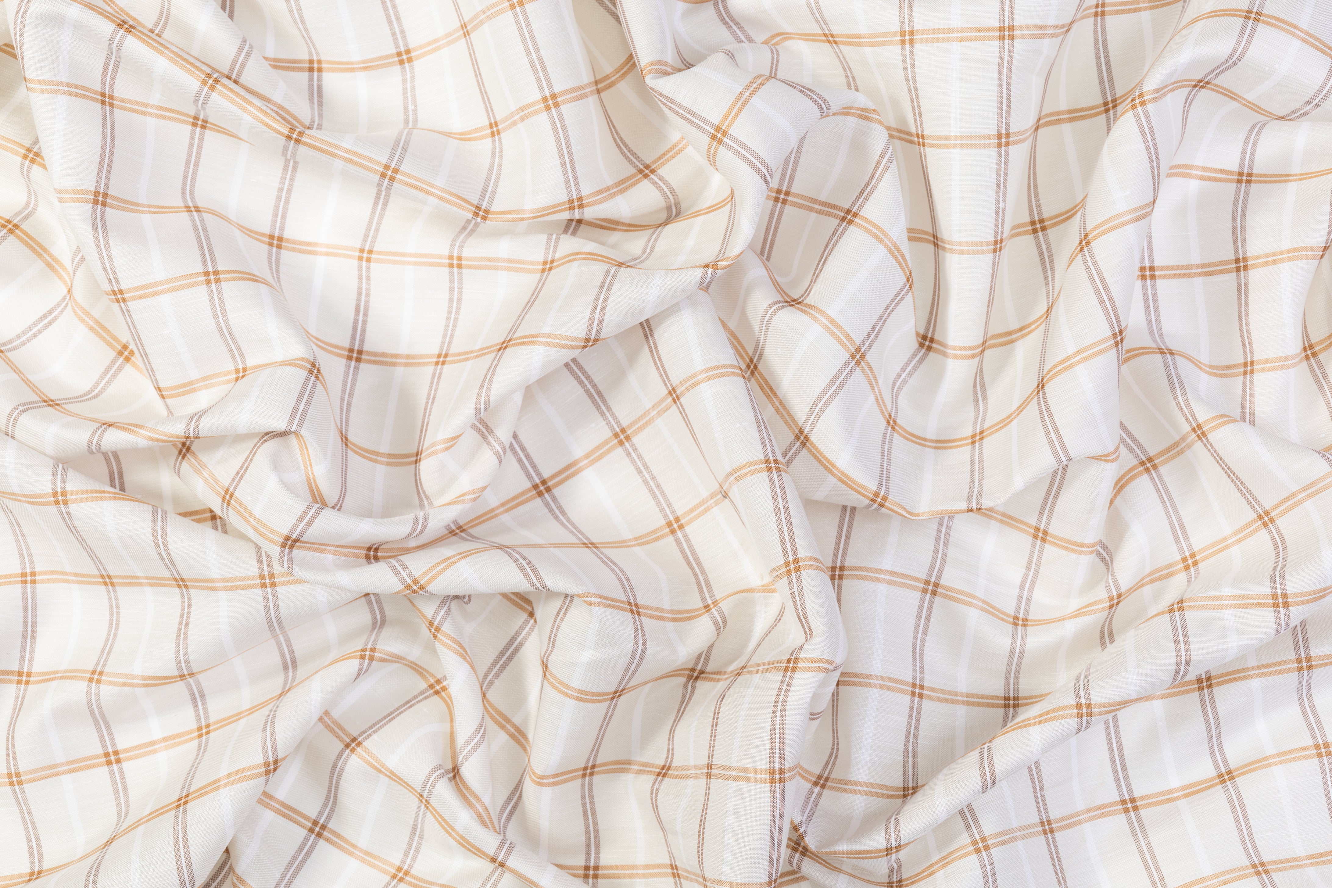 Checked Italian Linen - Brown