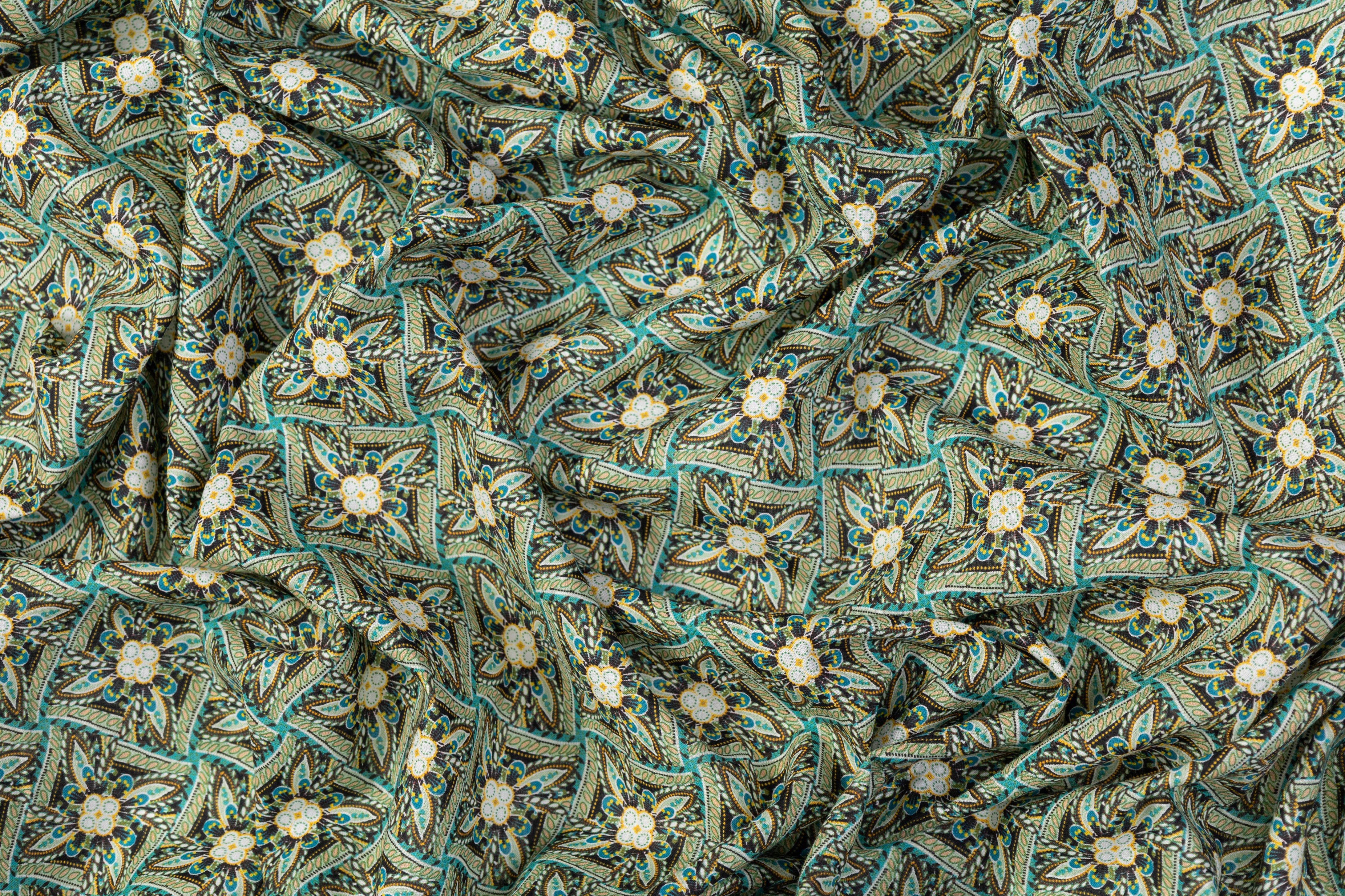 Printed Italian Linen - Green