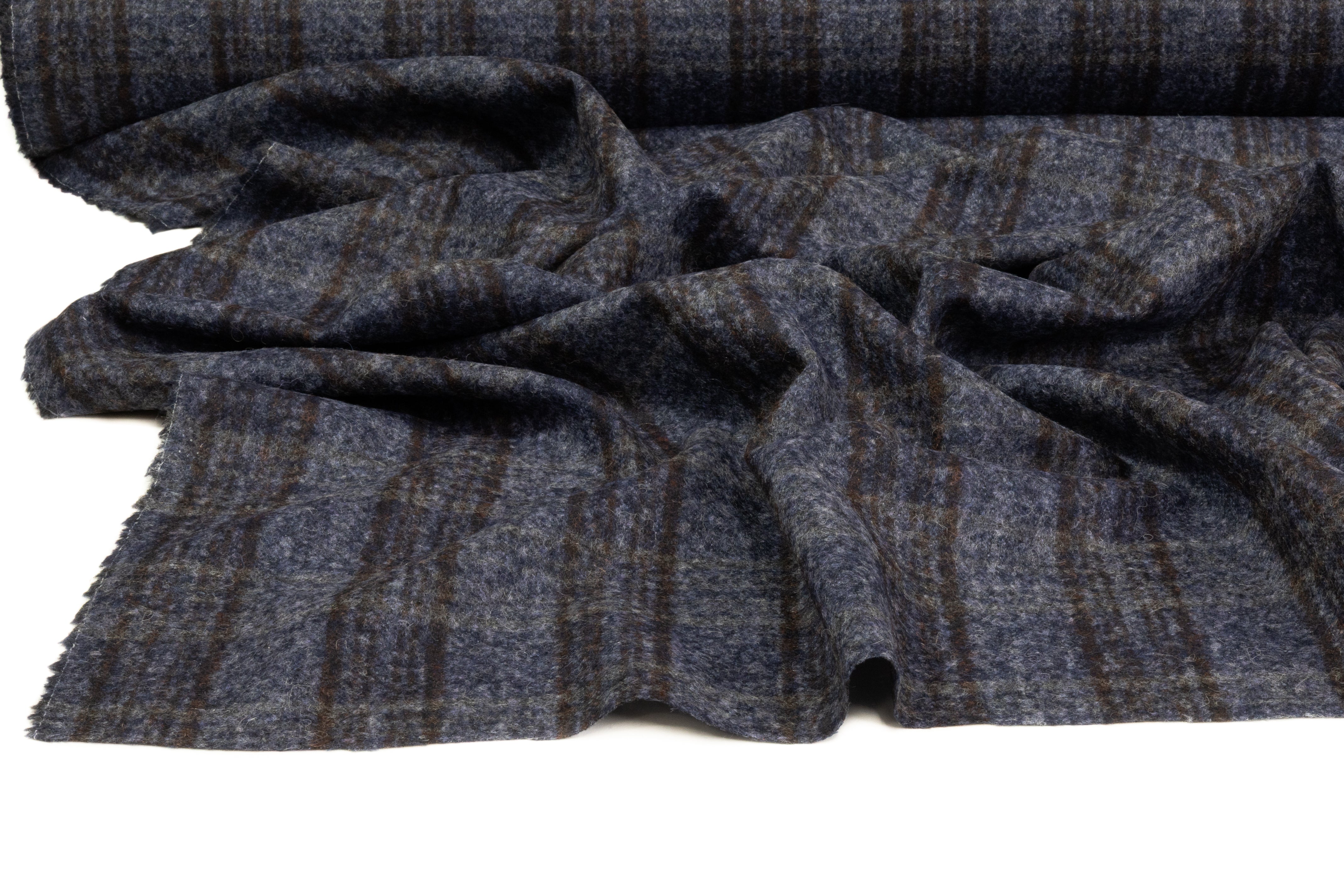 Ferla - Italian Alpaca Wool Blend - Stormy Blue / Brown