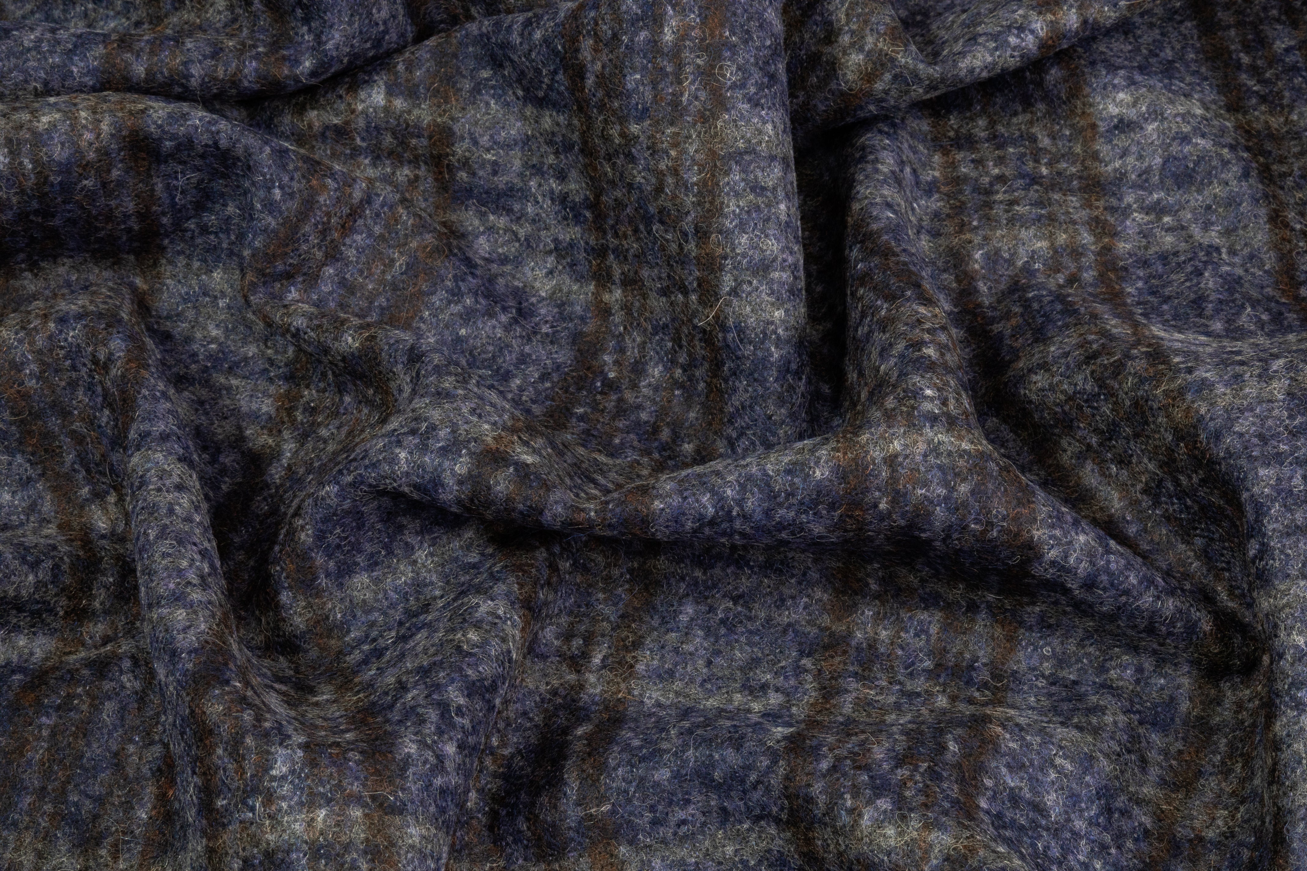 Ferla - Italian Alpaca Wool Blend - Stormy Blue / Brown