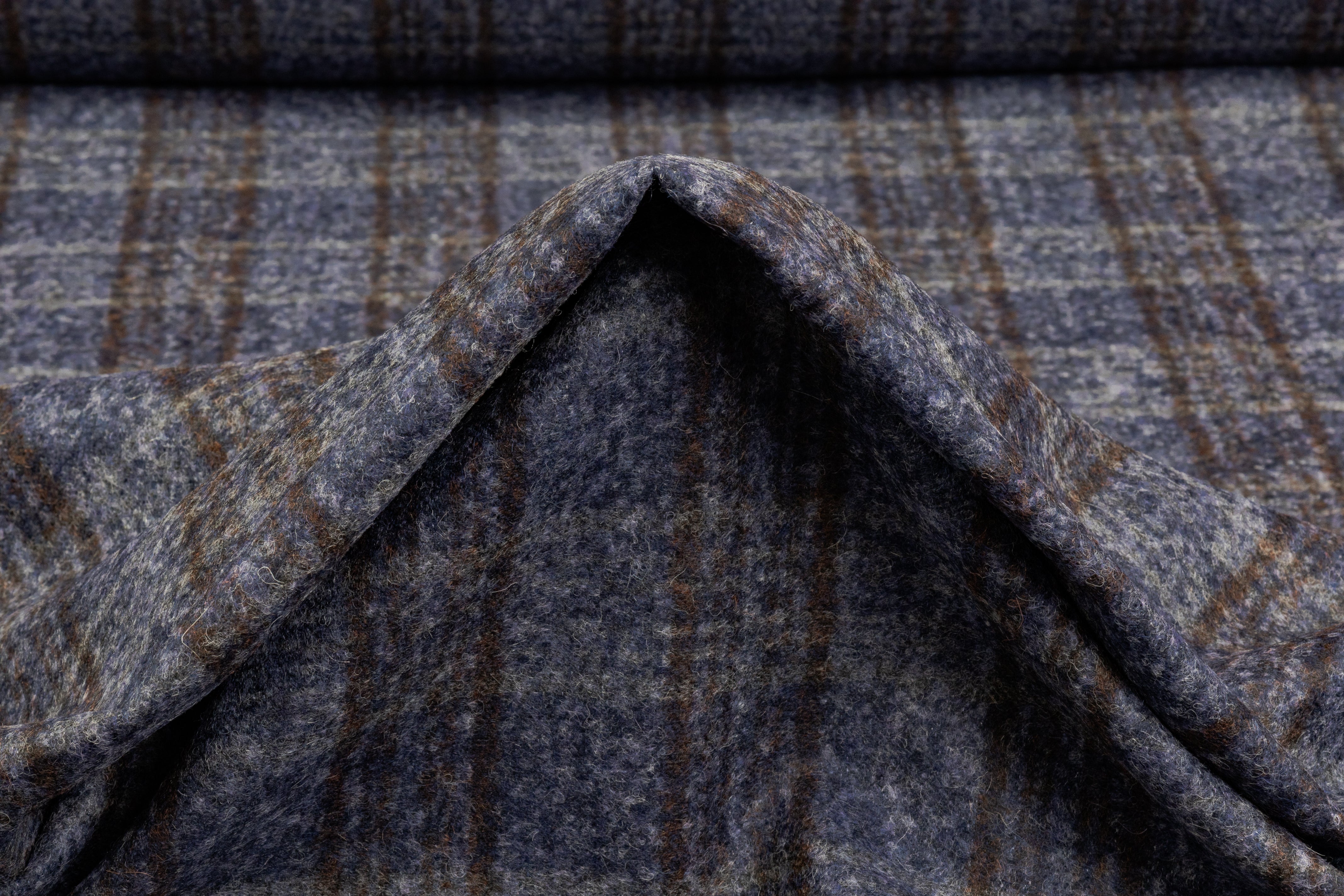 Ferla - Italian Alpaca Wool Blend - Stormy Blue / Brown