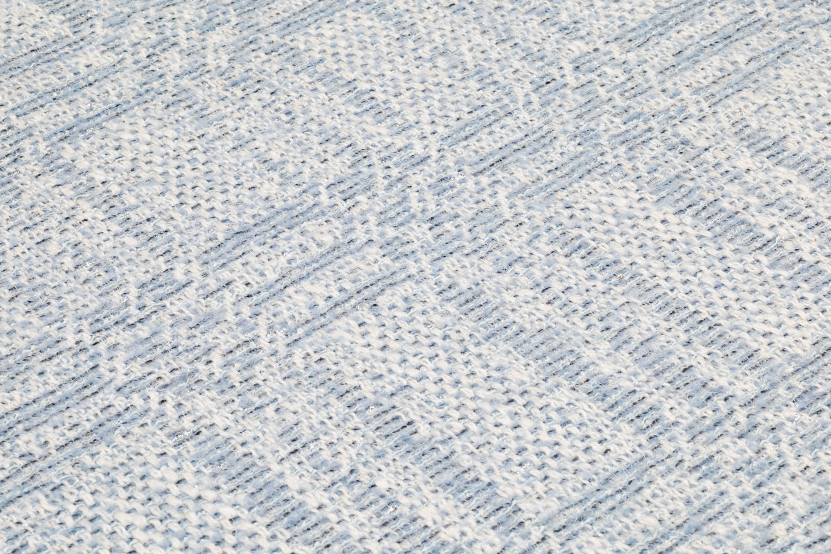 Checked Sequined Italian Tweed - Blue / Off White