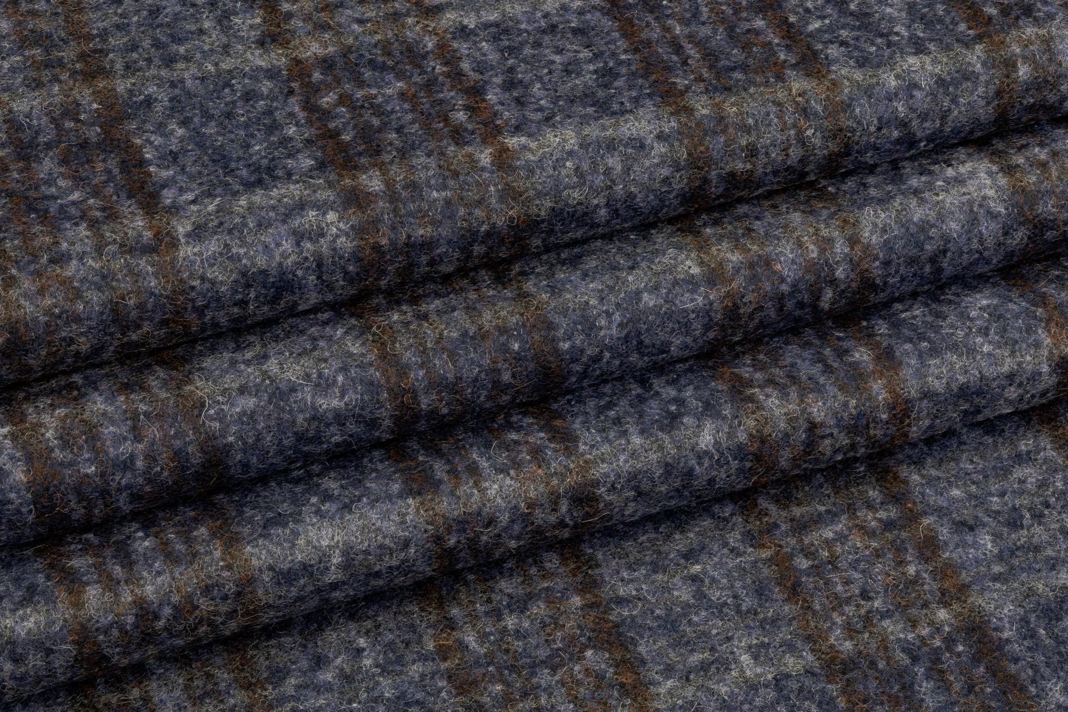 Ferla - Italian Alpaca Wool Blend - Stormy Blue / Brown