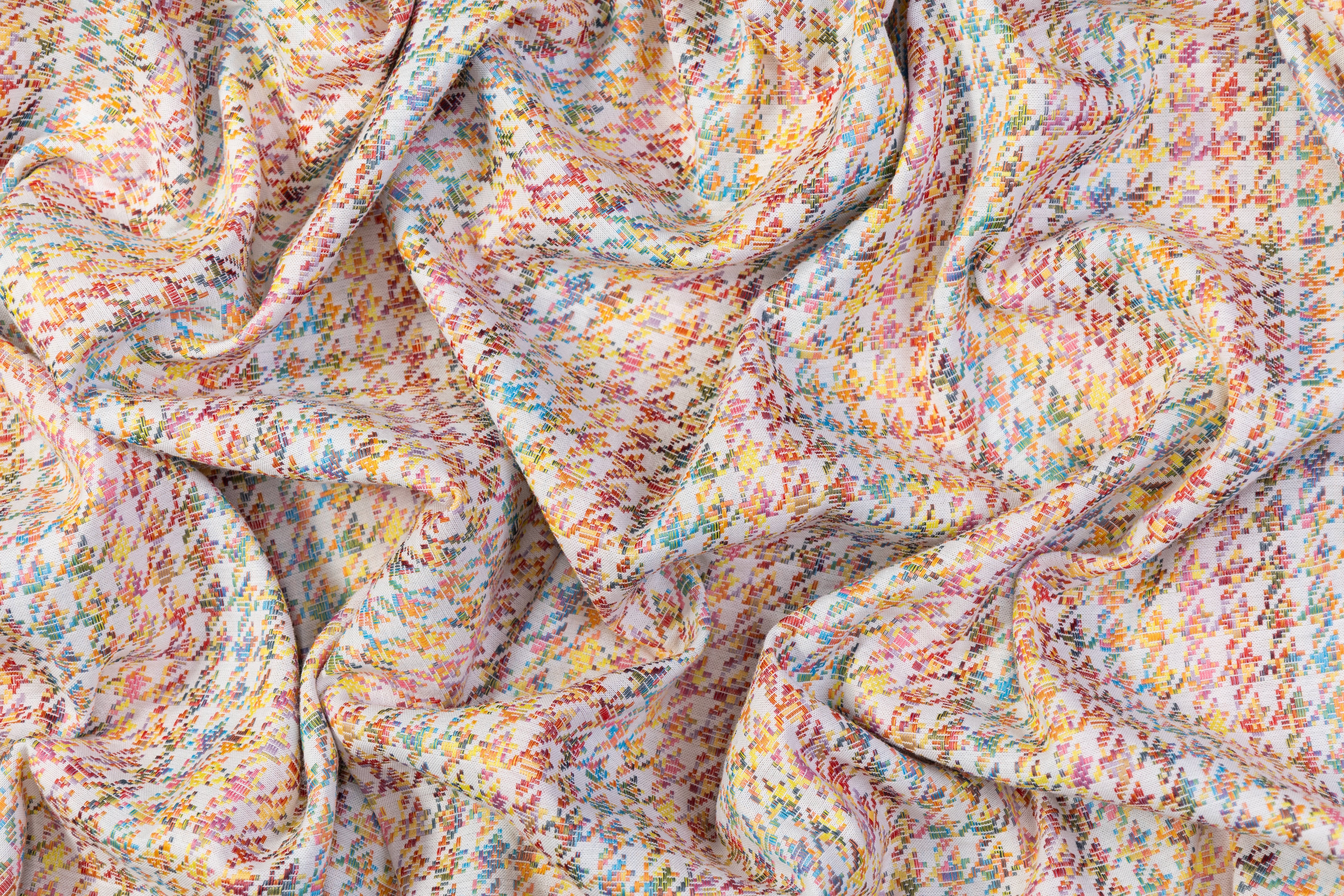 Houndstooth Italian Stretch Brocade - Multicolor