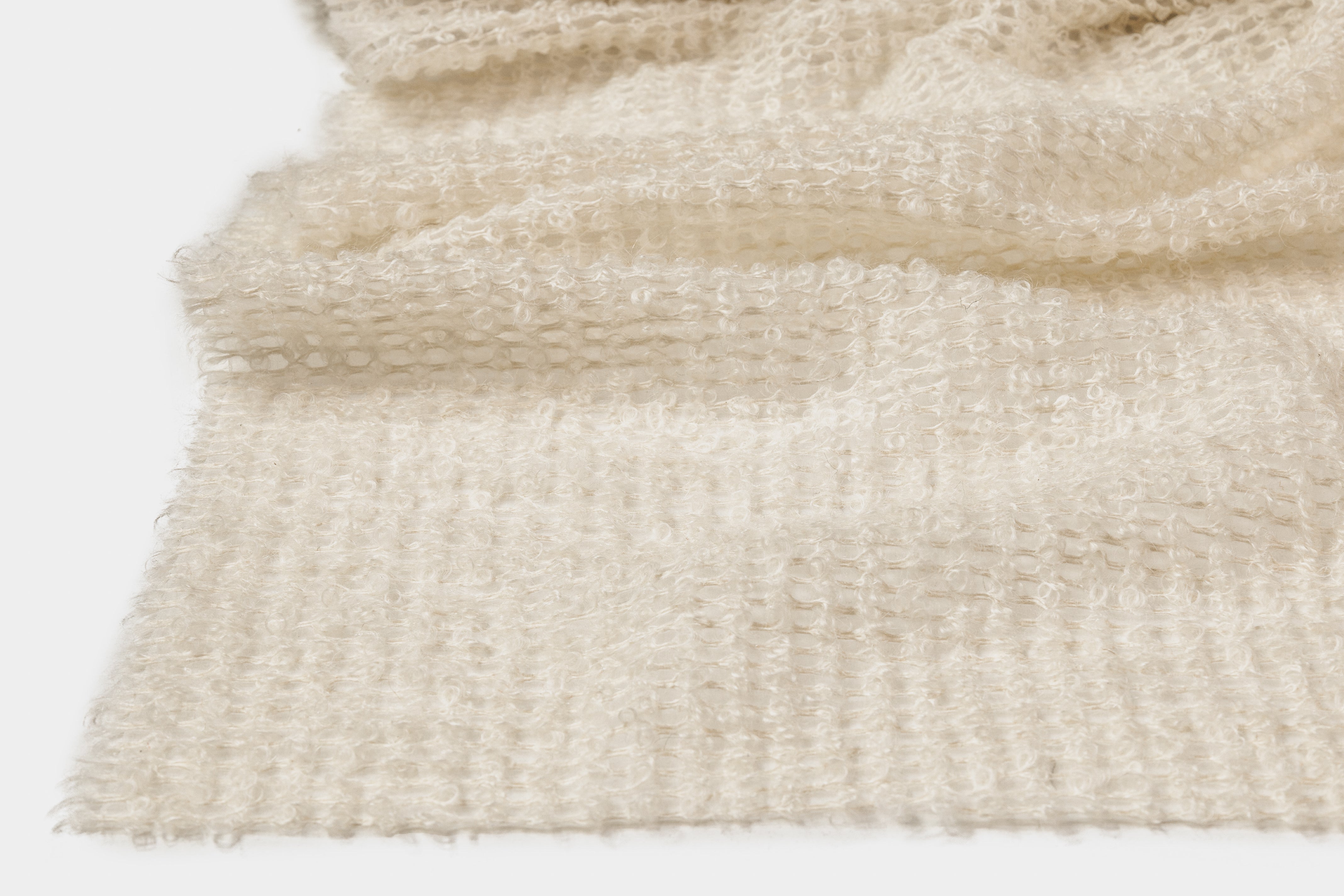 Italian Silk and Alpaca Wool Organza Bouclé - Ivory