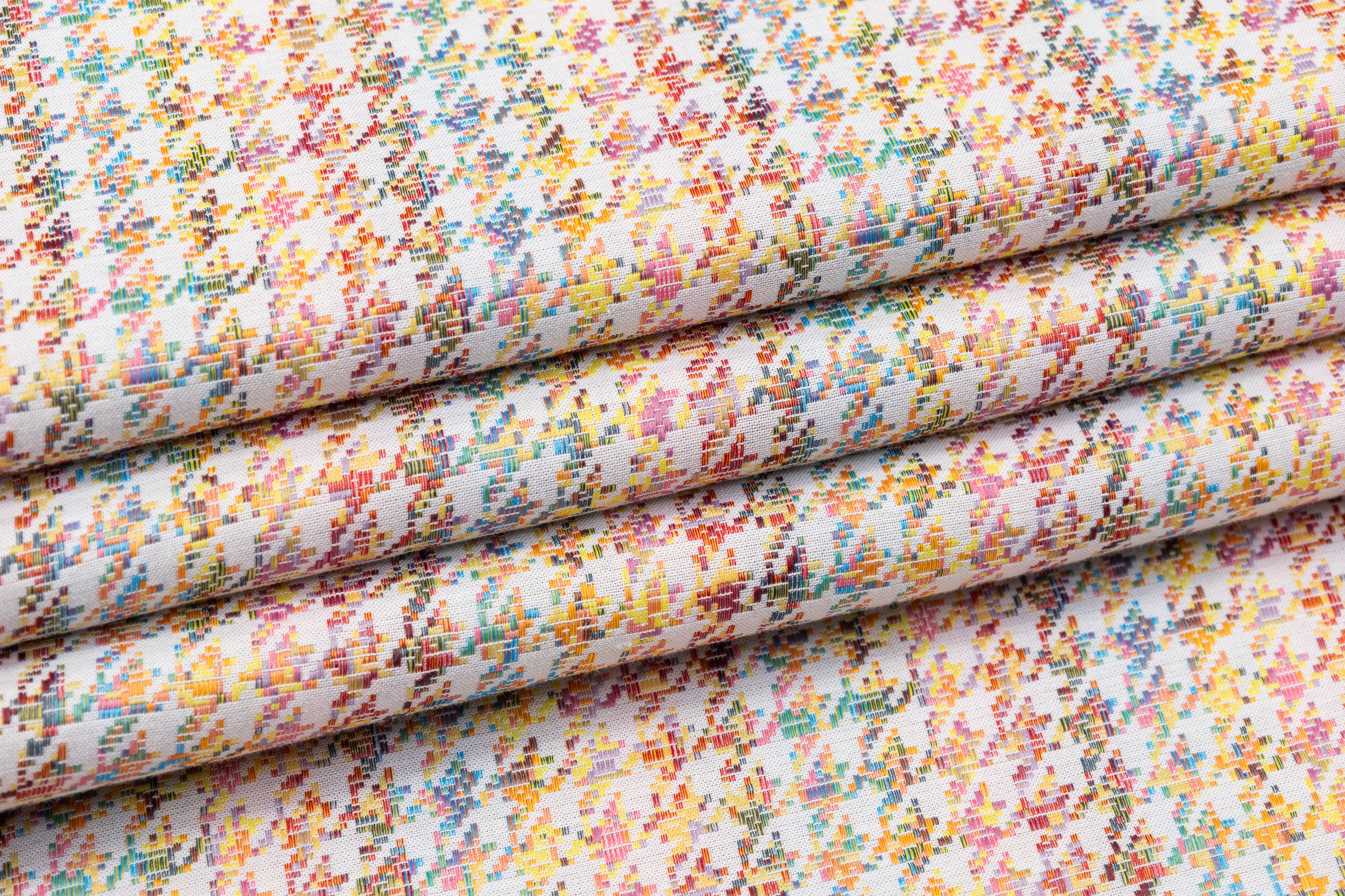 Houndstooth Italian Stretch Brocade - Multicolor
