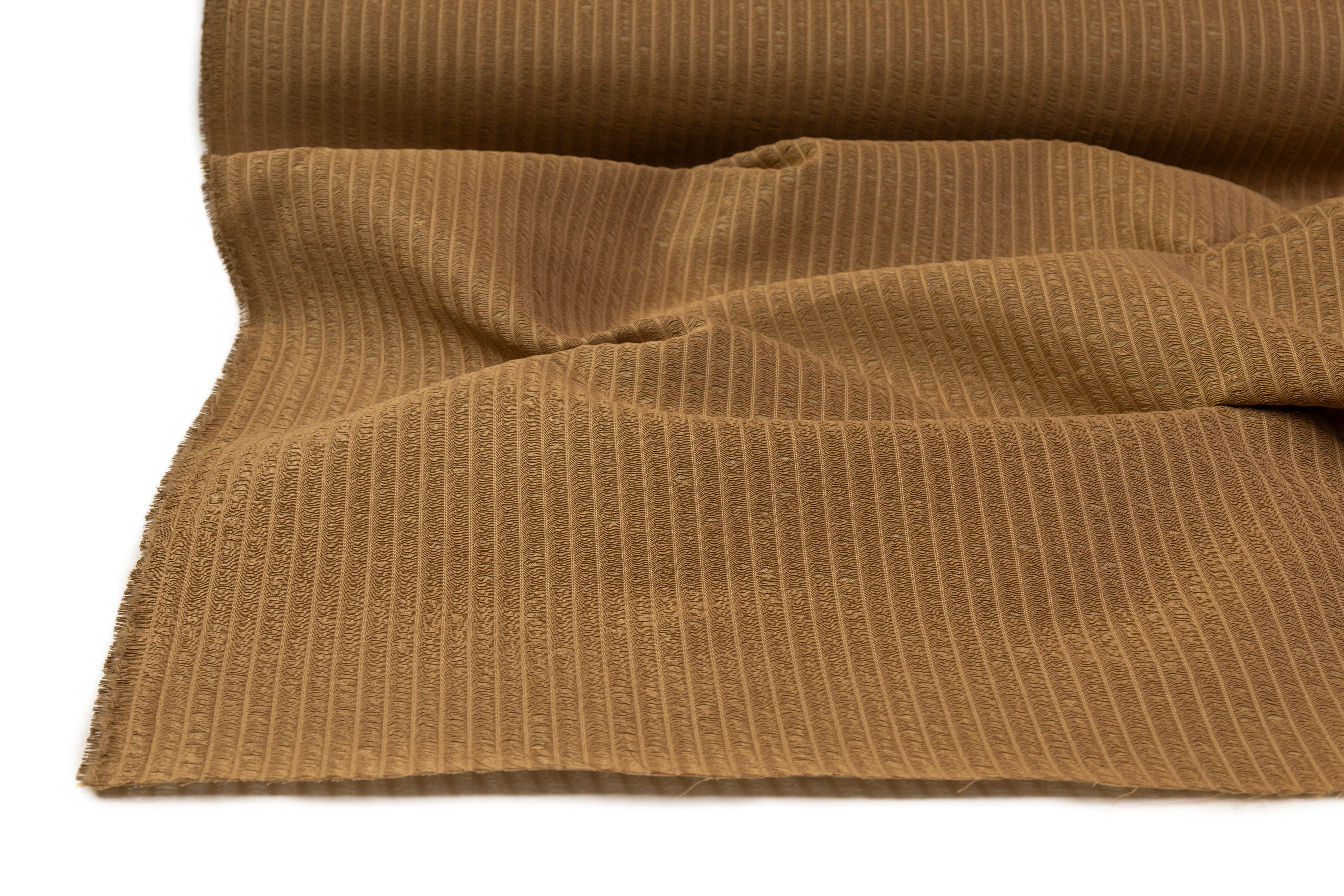 Novelty Corded Silk Viscose Blend - Tan
