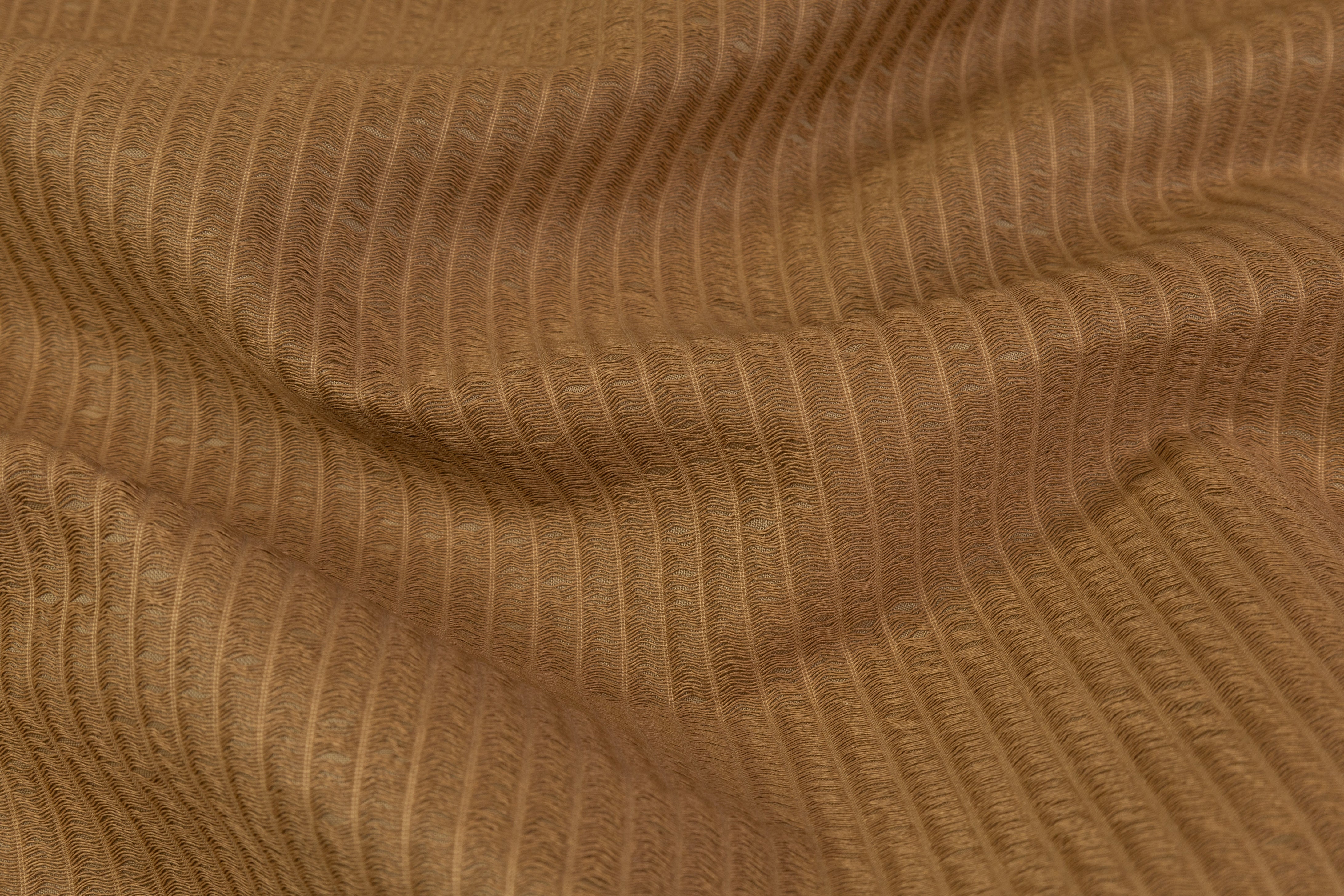 Novelty Corded Silk Viscose Blend - Tan