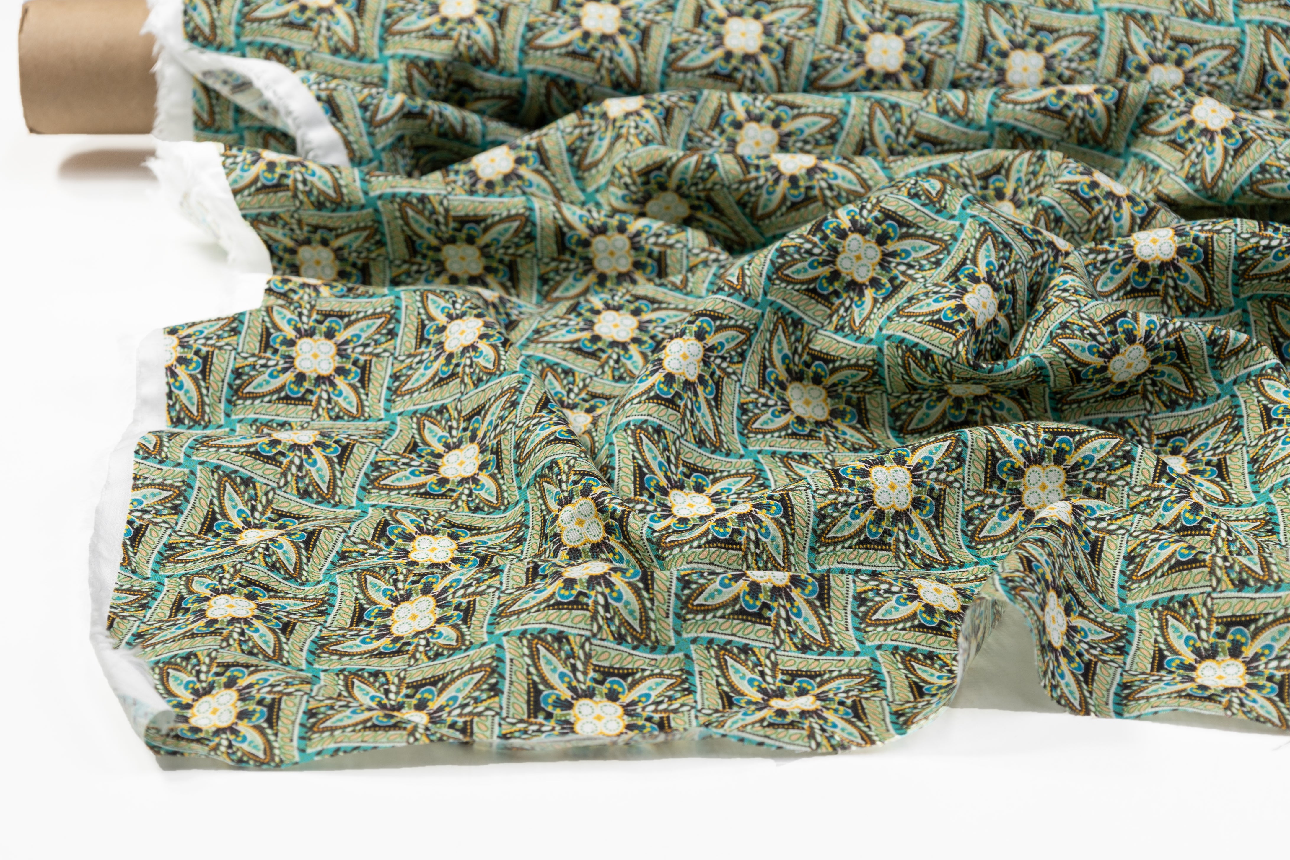 Printed Italian Linen - Green