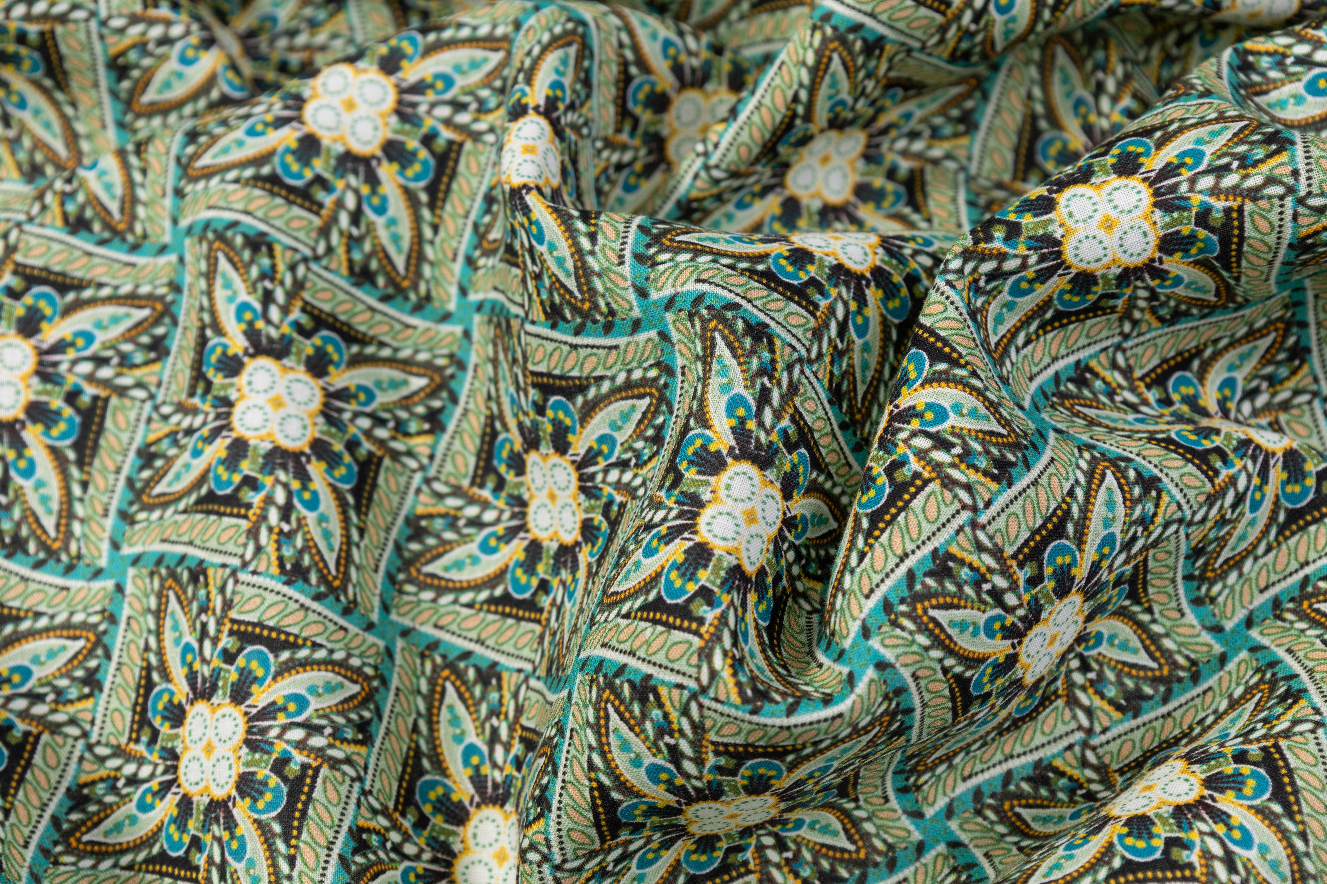 Printed Italian Linen - Green