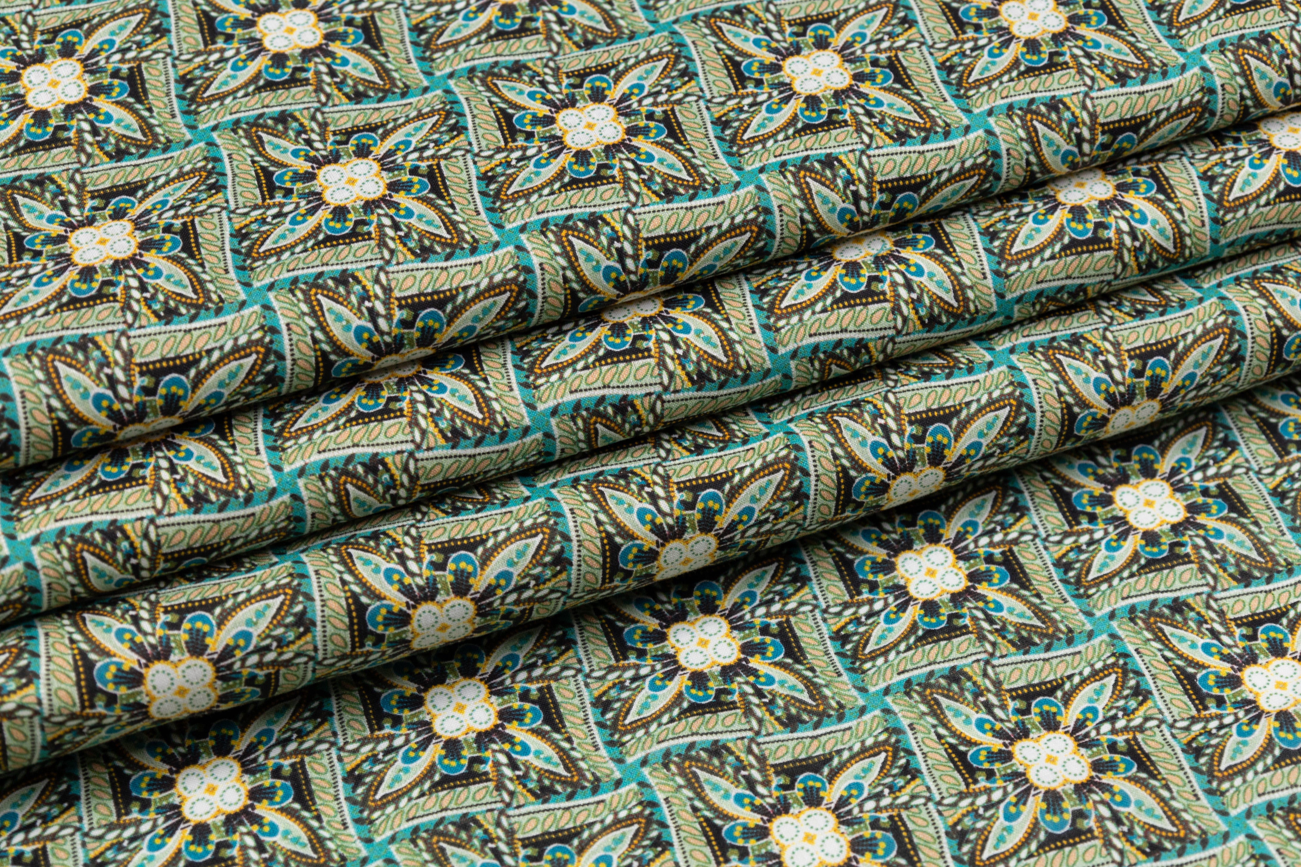 Printed Italian Linen - Green