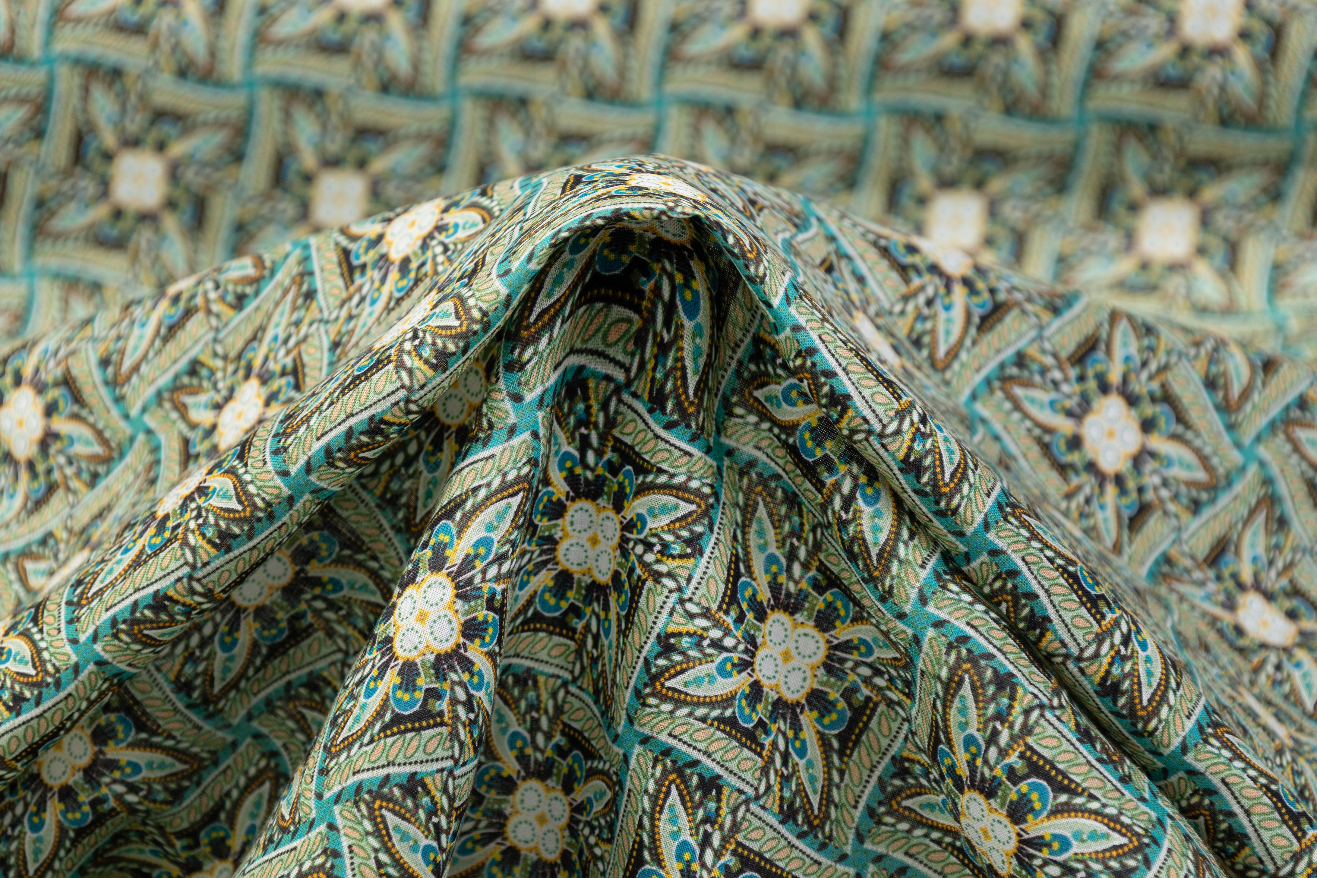 Printed Italian Linen - Green