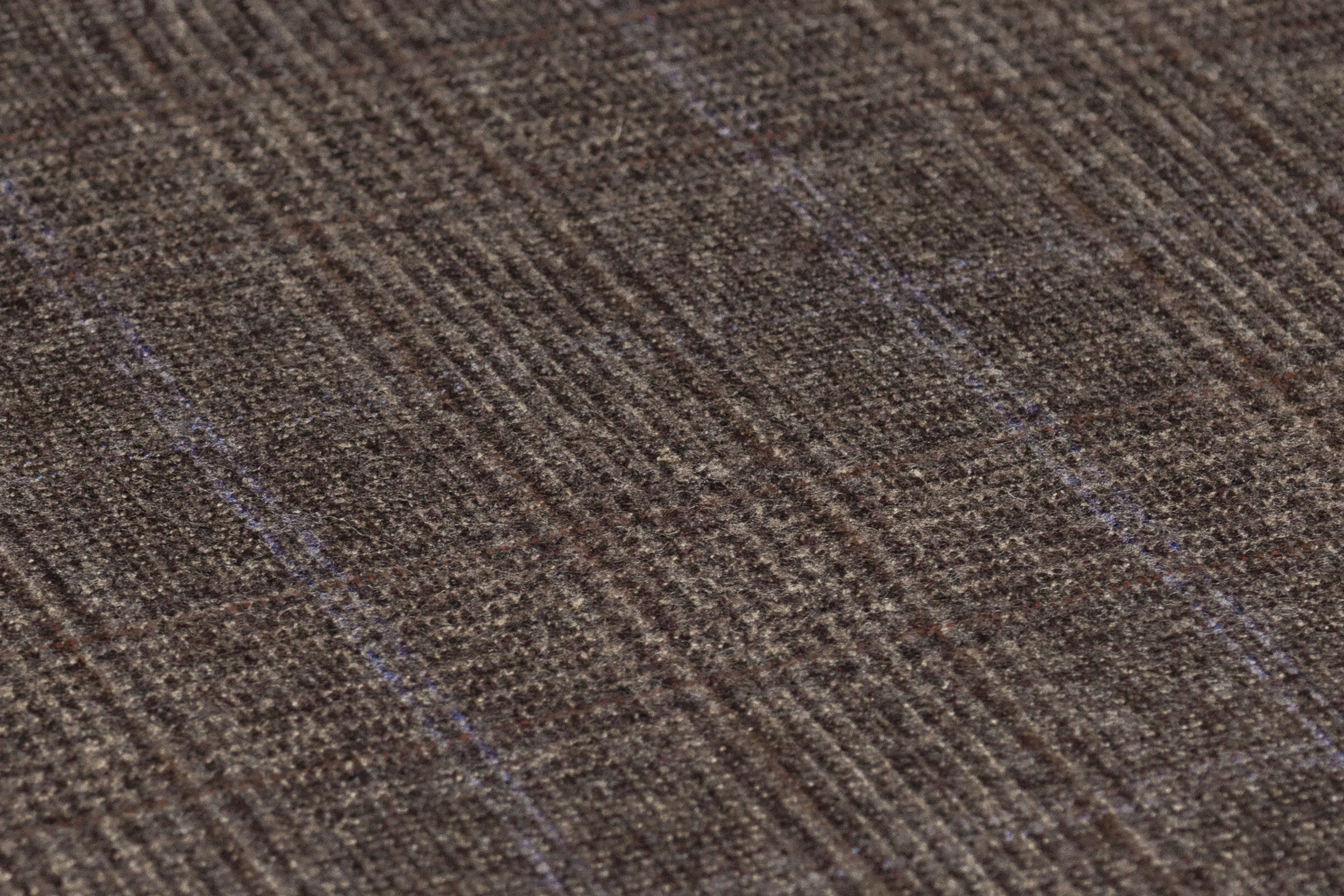 Checked Italian Wool Flannel Suiting - Taupe