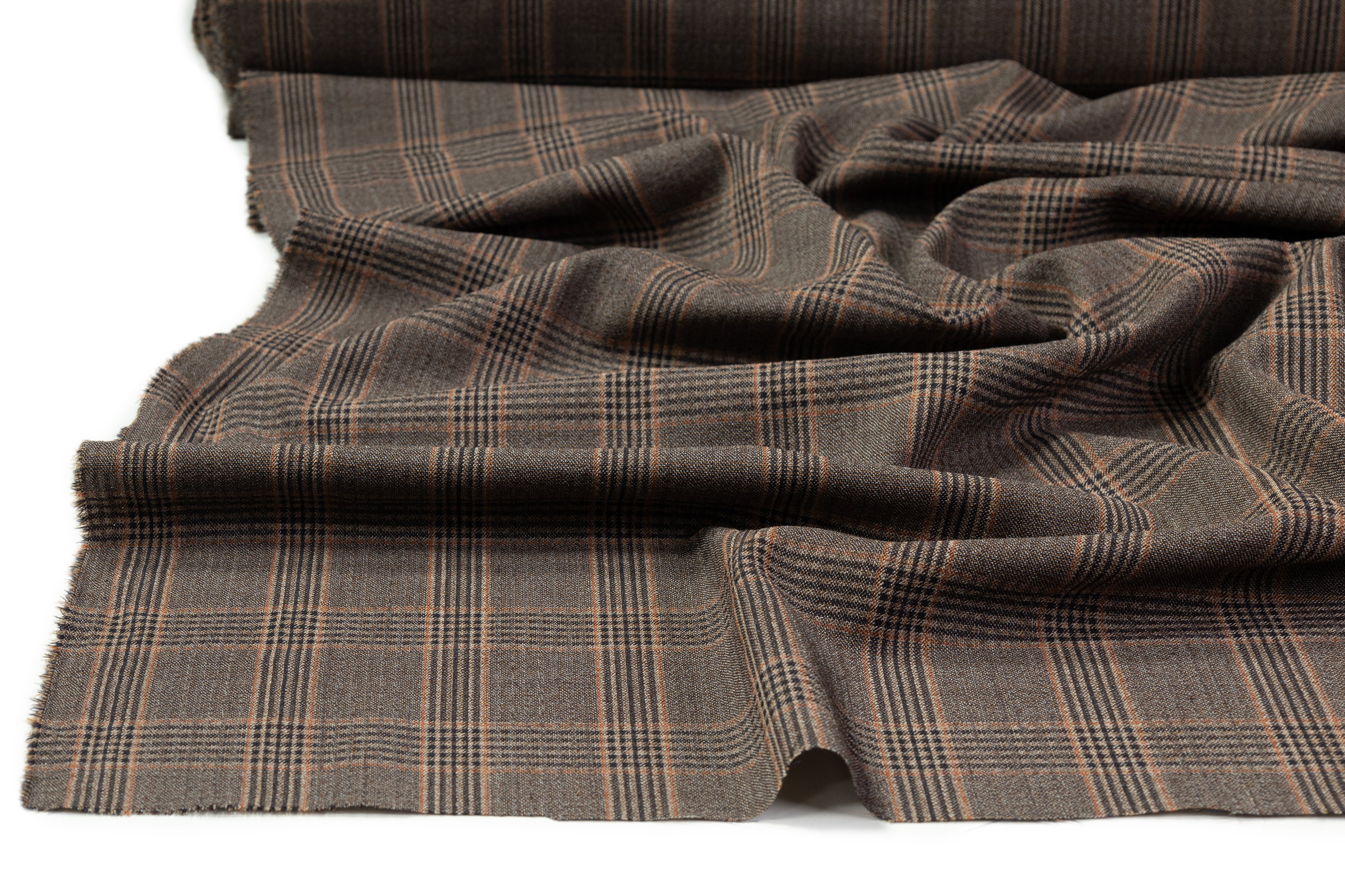 Tallia di Delfino - Textured Italian Wool Suiting - Brown