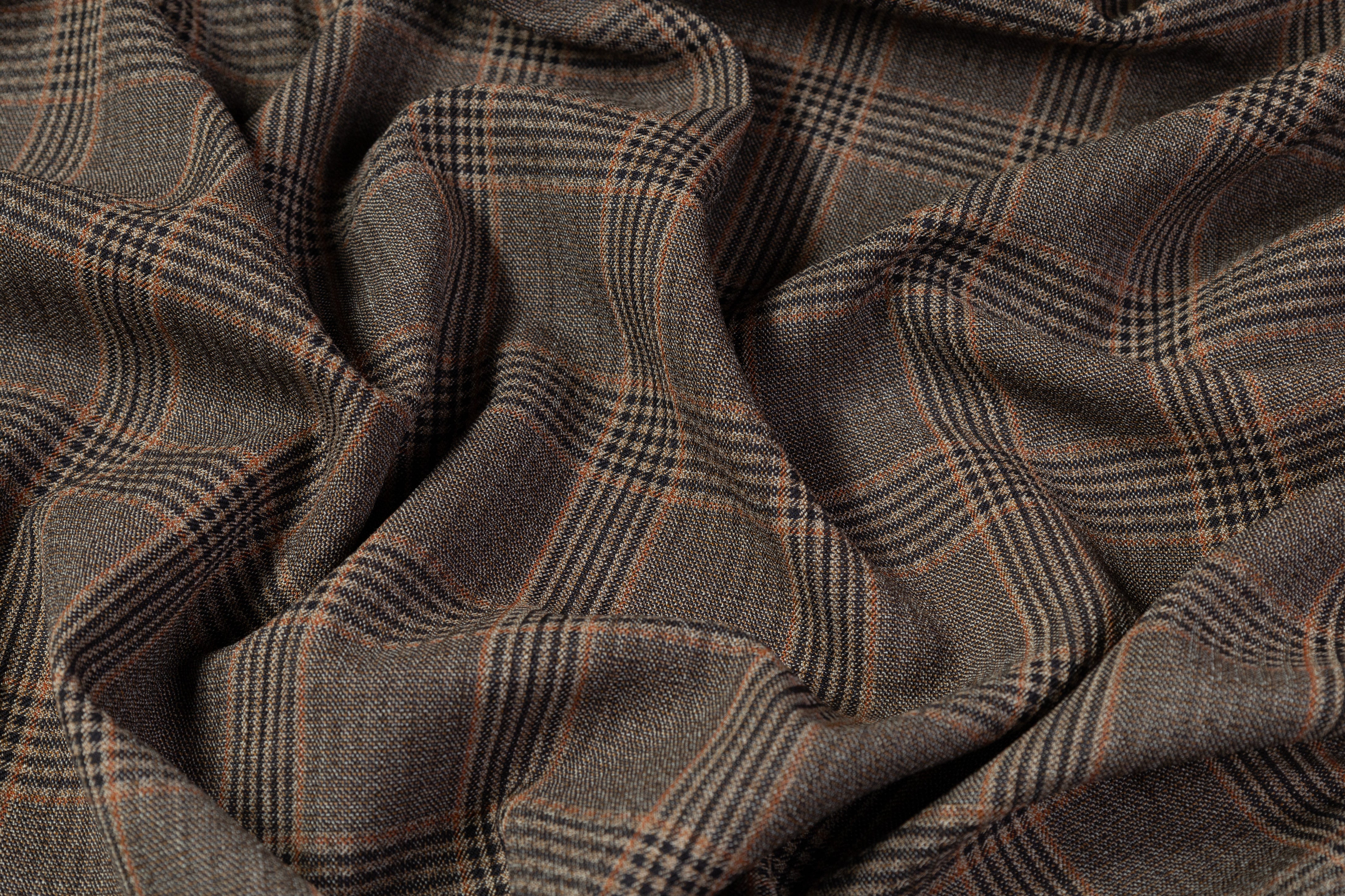 Tallia di Delfino - Textured Italian Wool Suiting - Brown