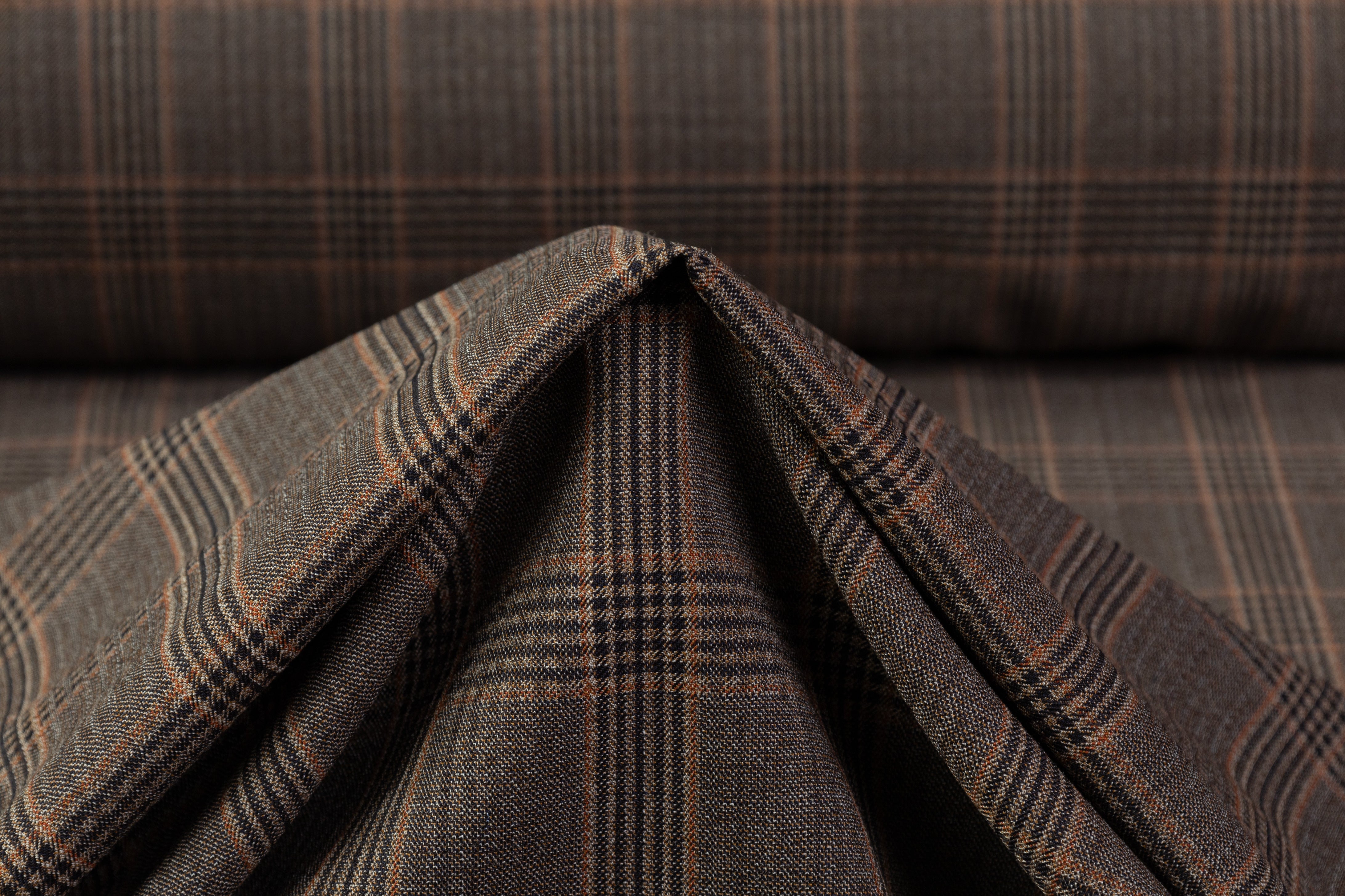 Tallia di Delfino - Textured Italian Wool Suiting - Brown
