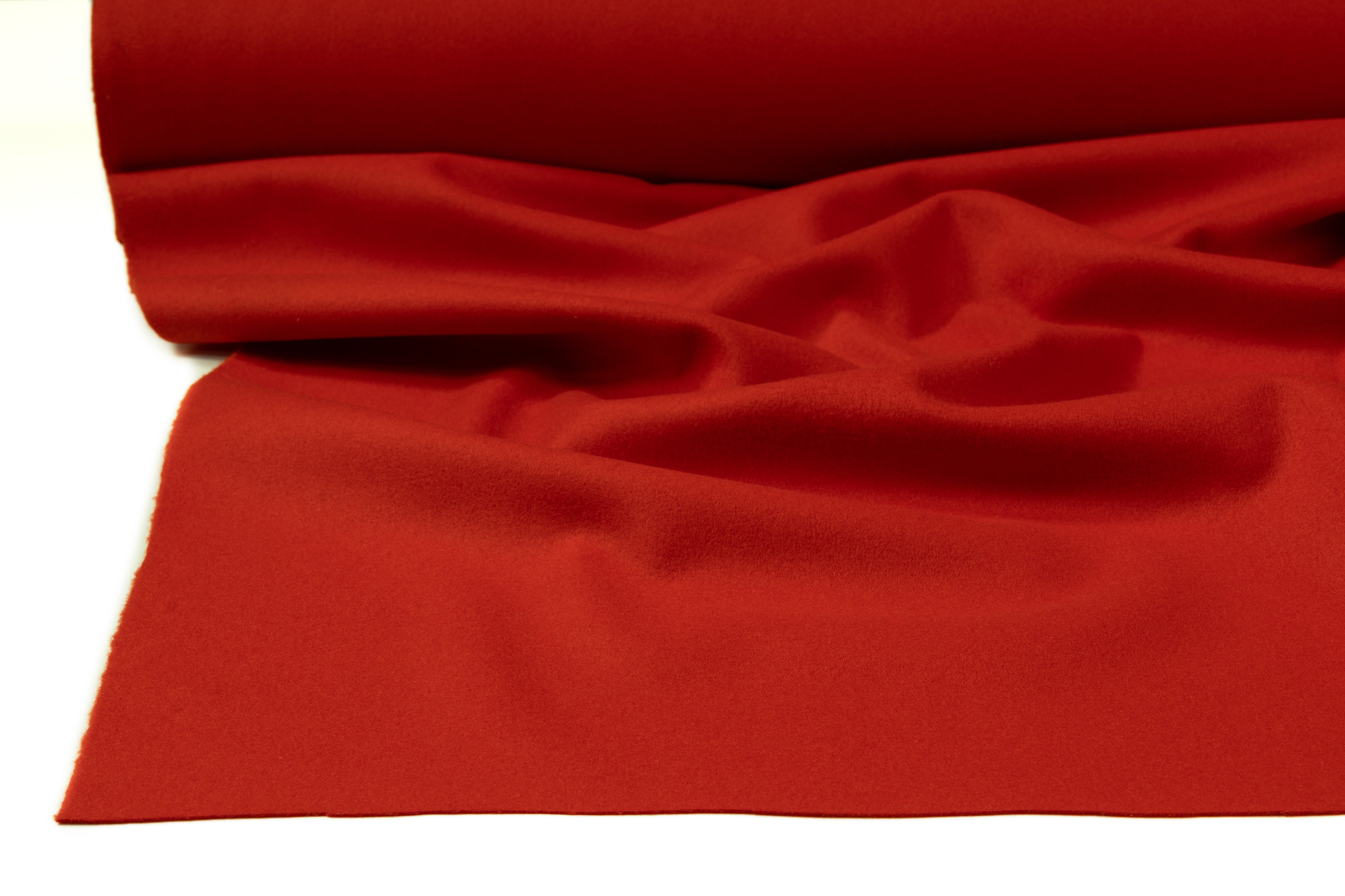 Double Faced Wool Melton Coating - Blood Orange