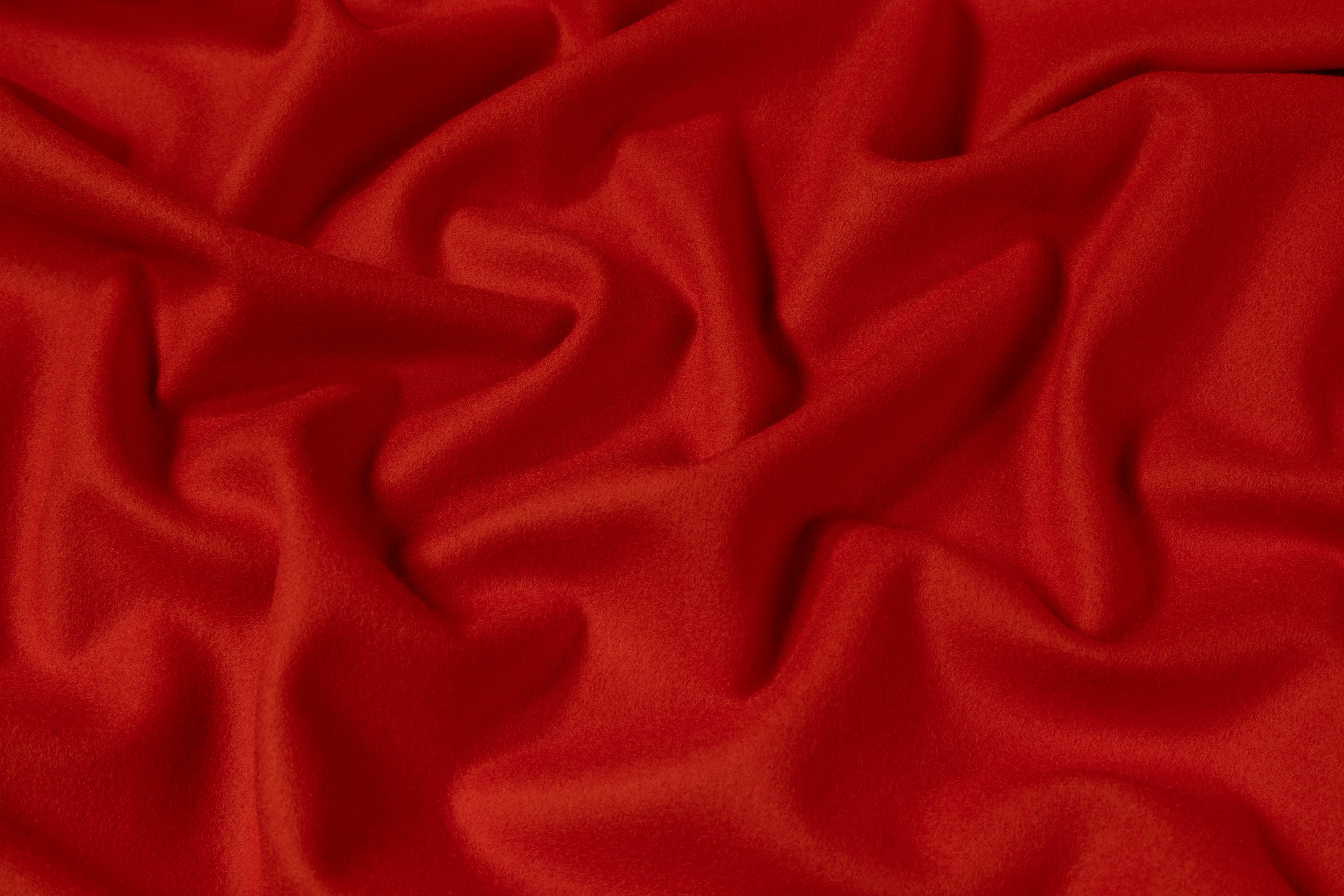 Double Faced Wool Melton Coating - Blood Orange