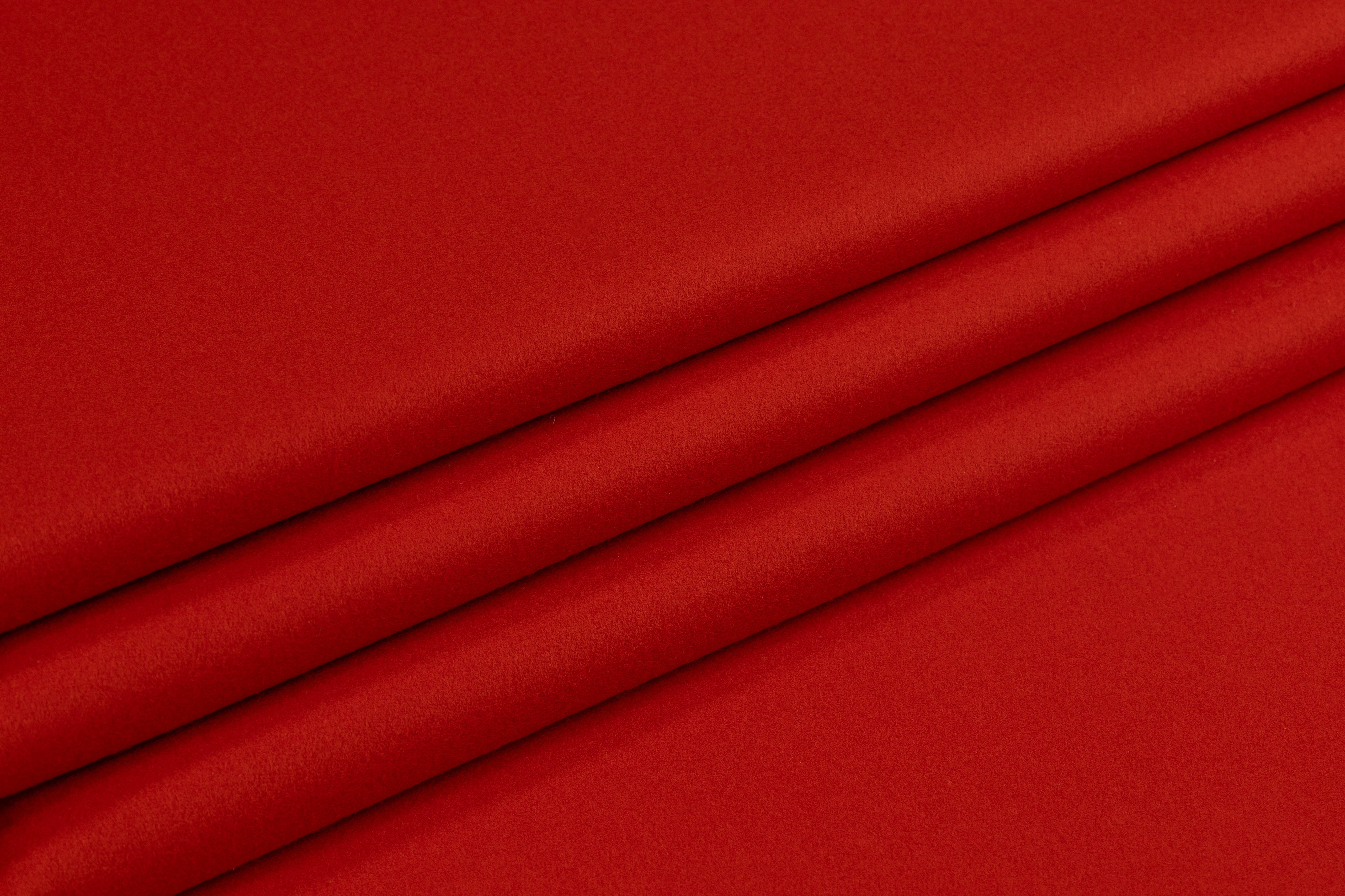 Double Faced Wool Melton Coating - Blood Orange