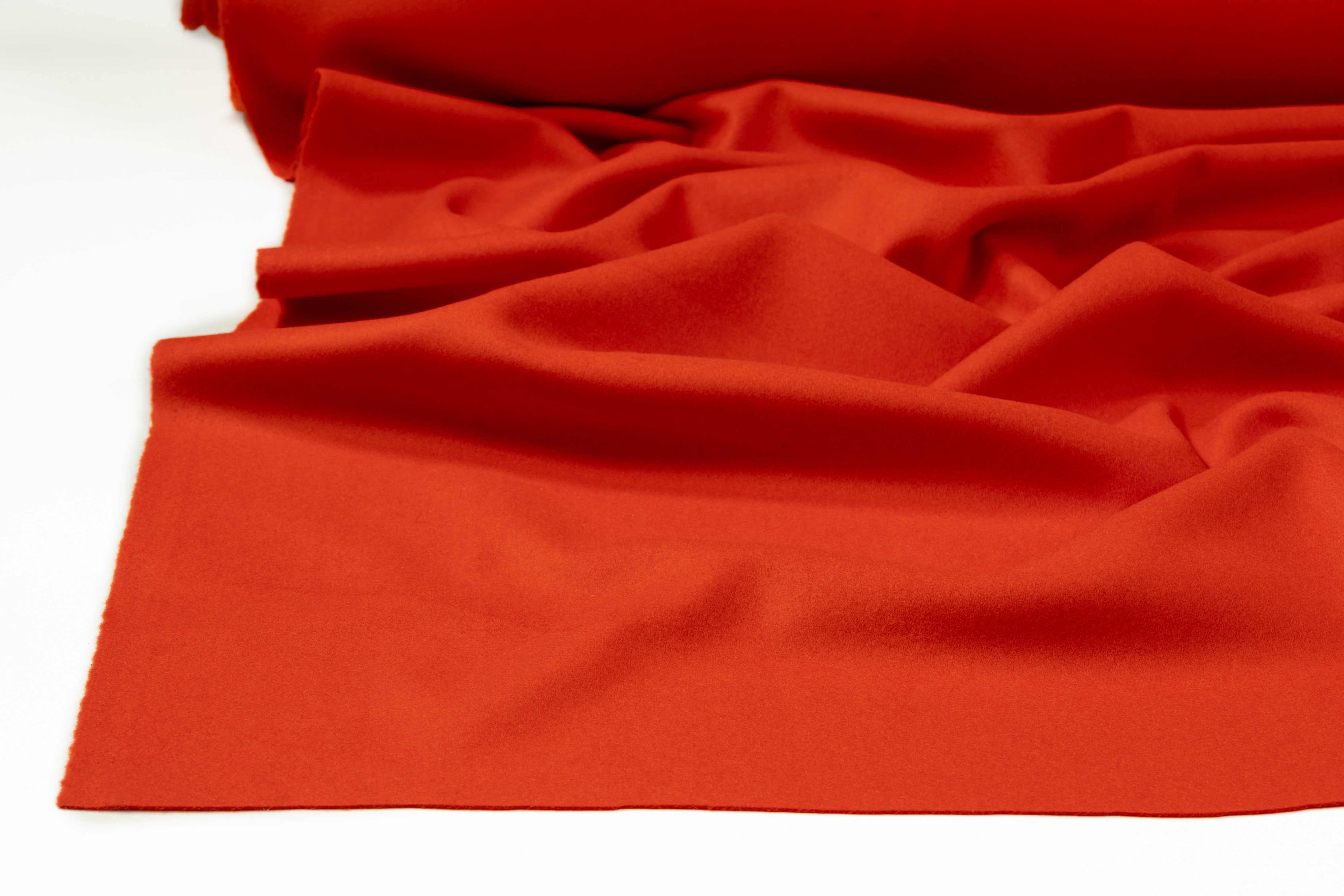 Wool Melton Coating - Orange