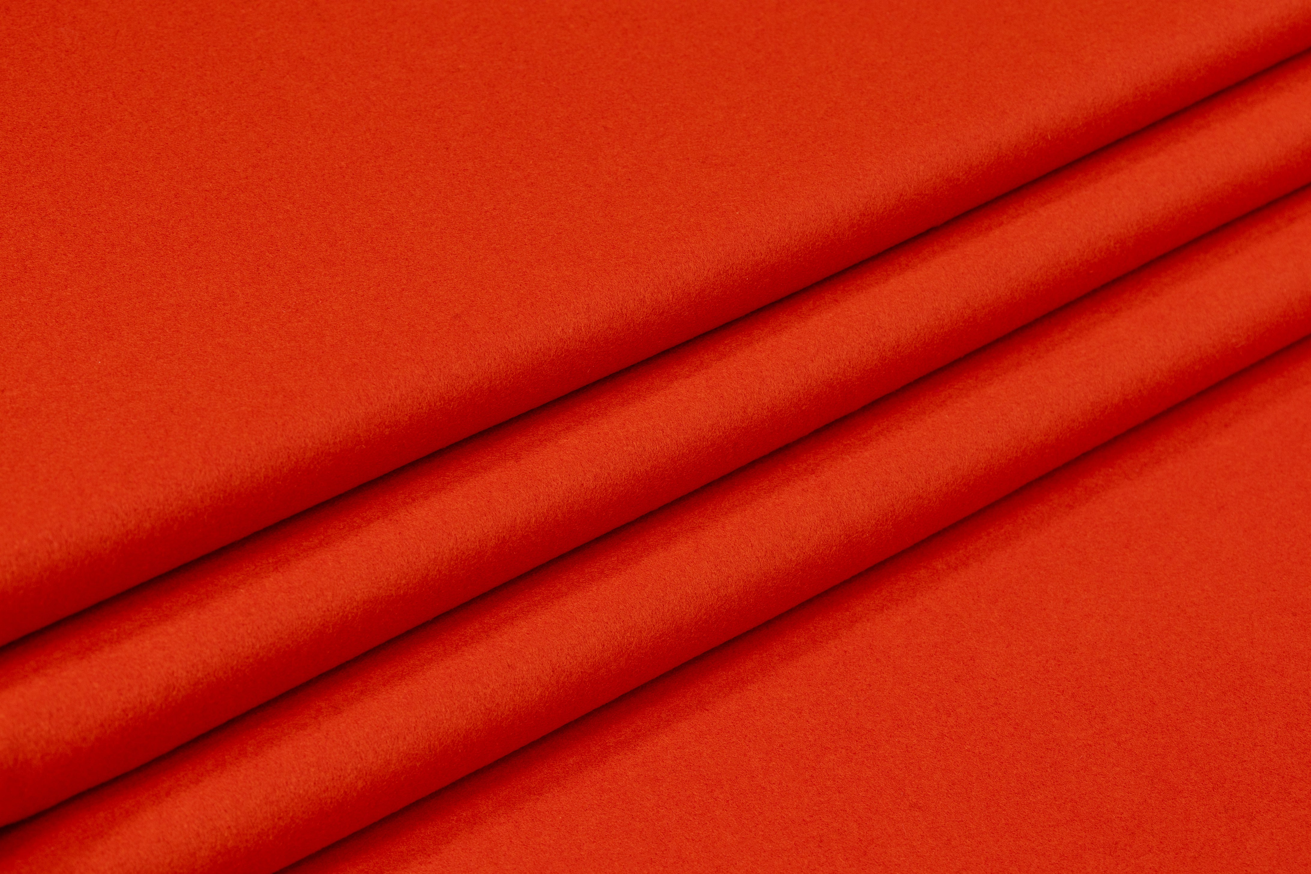 Wool Melton Coating - Orange