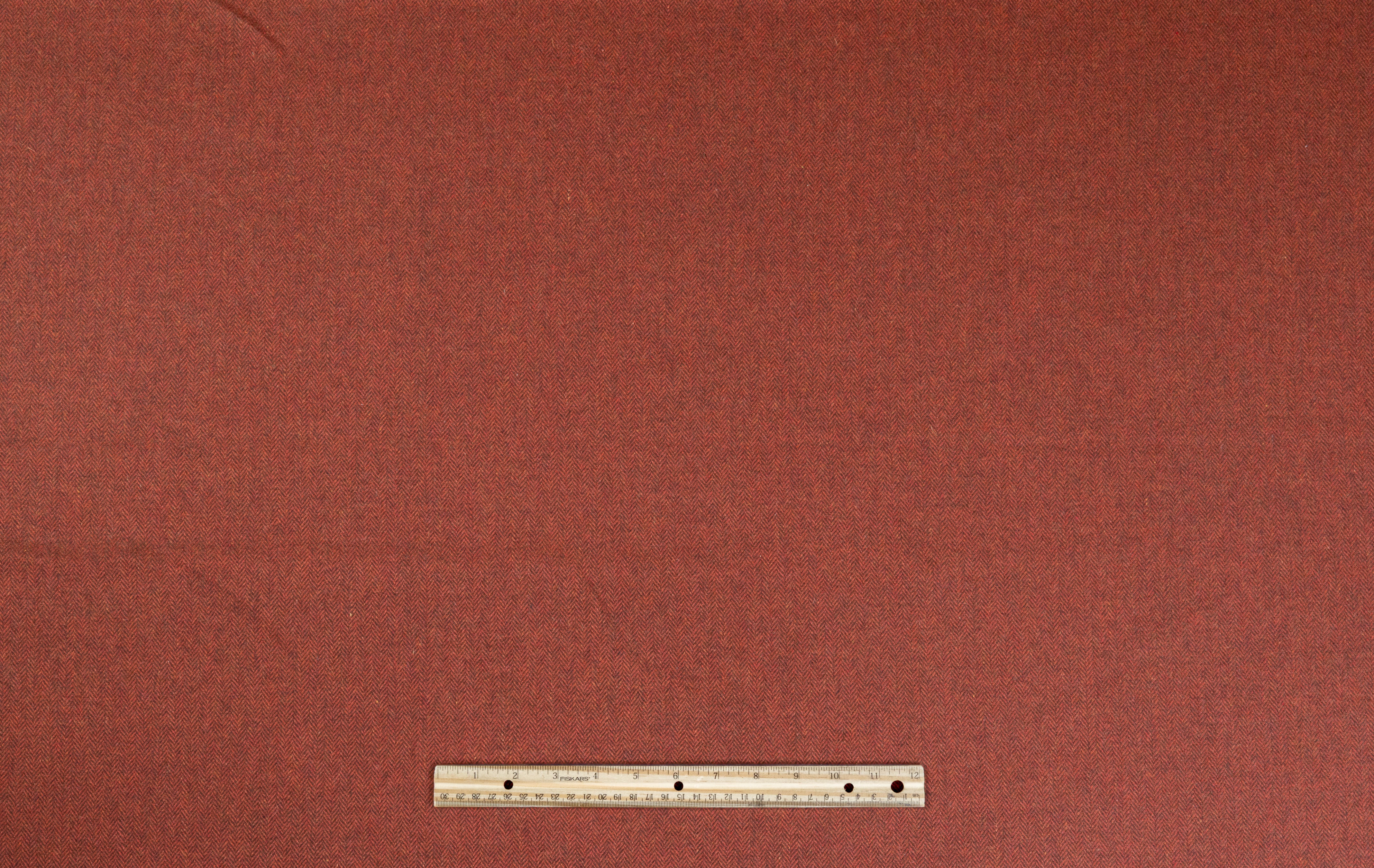 Italian Herringbone Wool Cashmere Blend - Brick