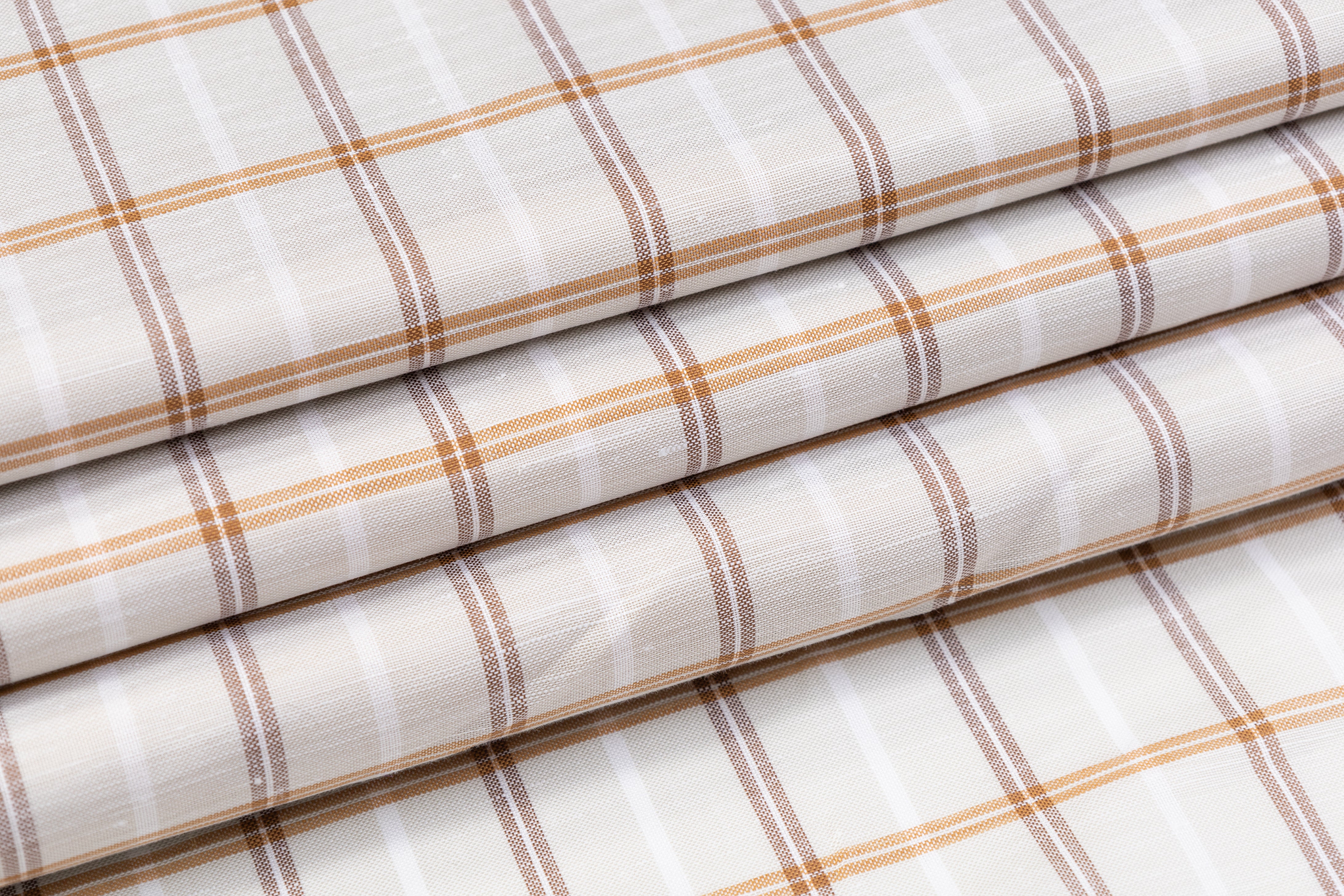 Checked Italian Linen - Brown