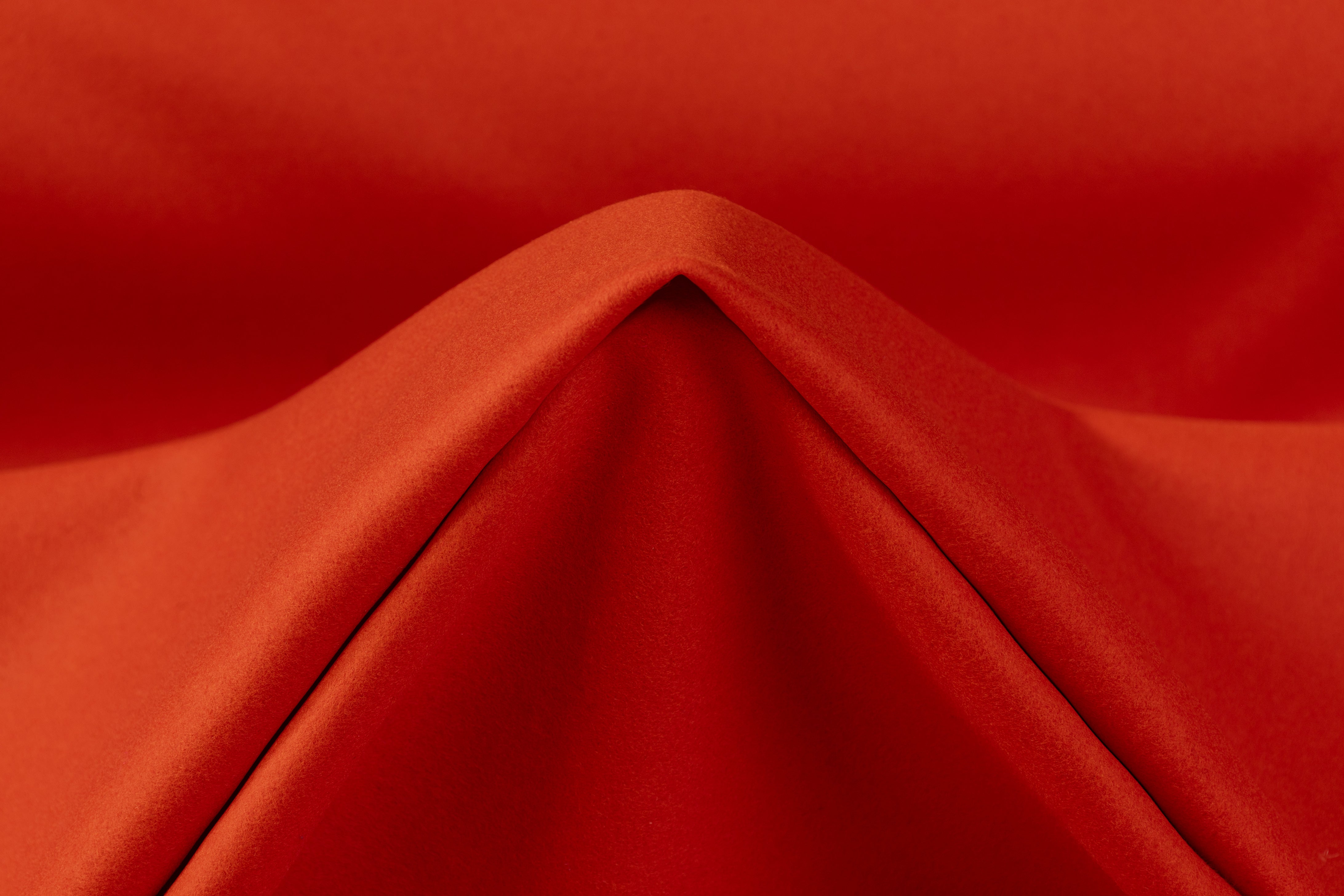 Wool Melton Coating - Orange