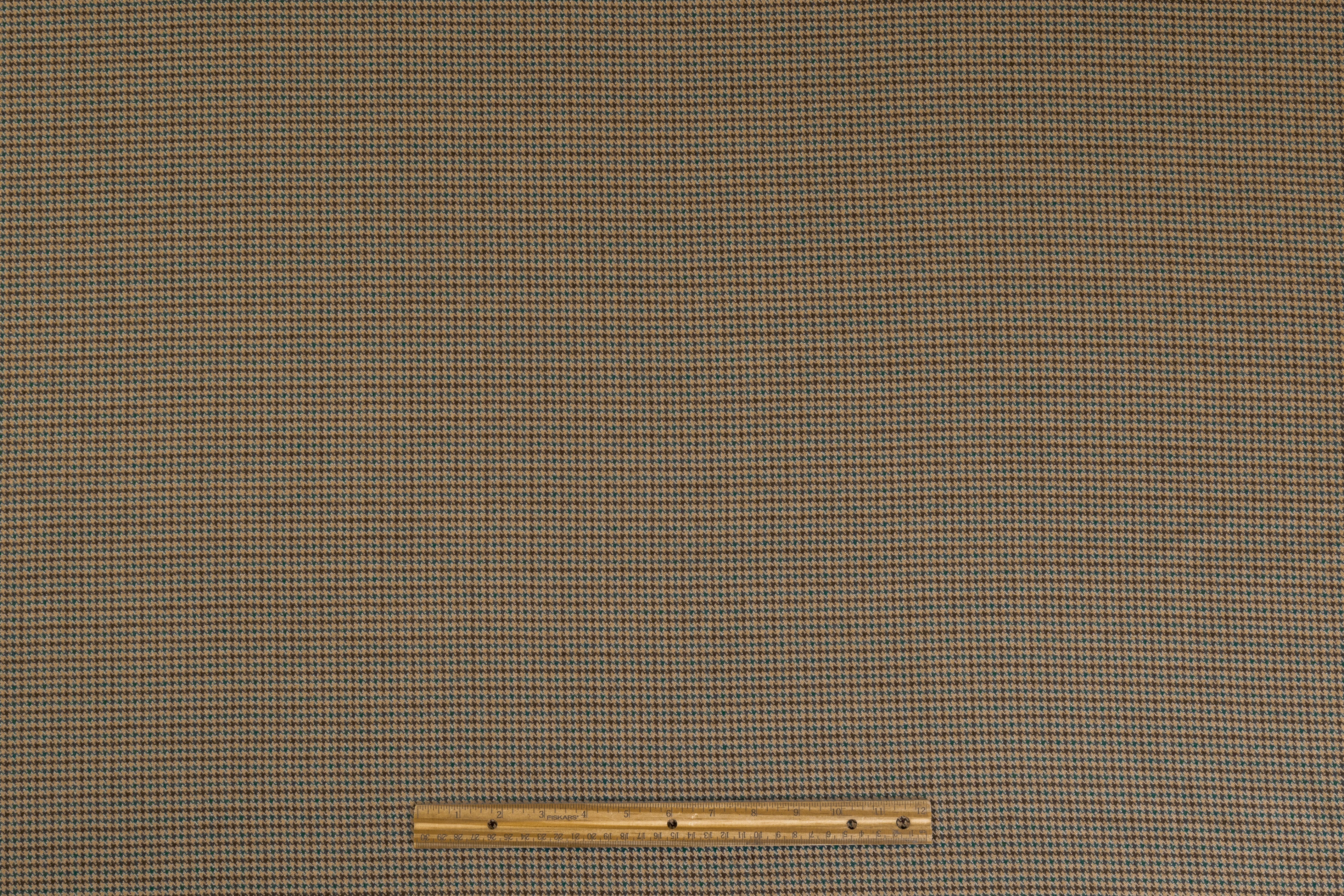 Carnet - Italian Houndstooth Wool Suiting - Brown / Teal