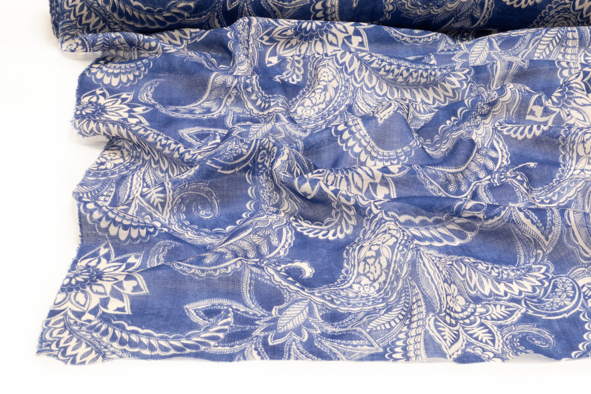 Emanuel Ungaro - Italian Silk and Wool Gauze - Blue