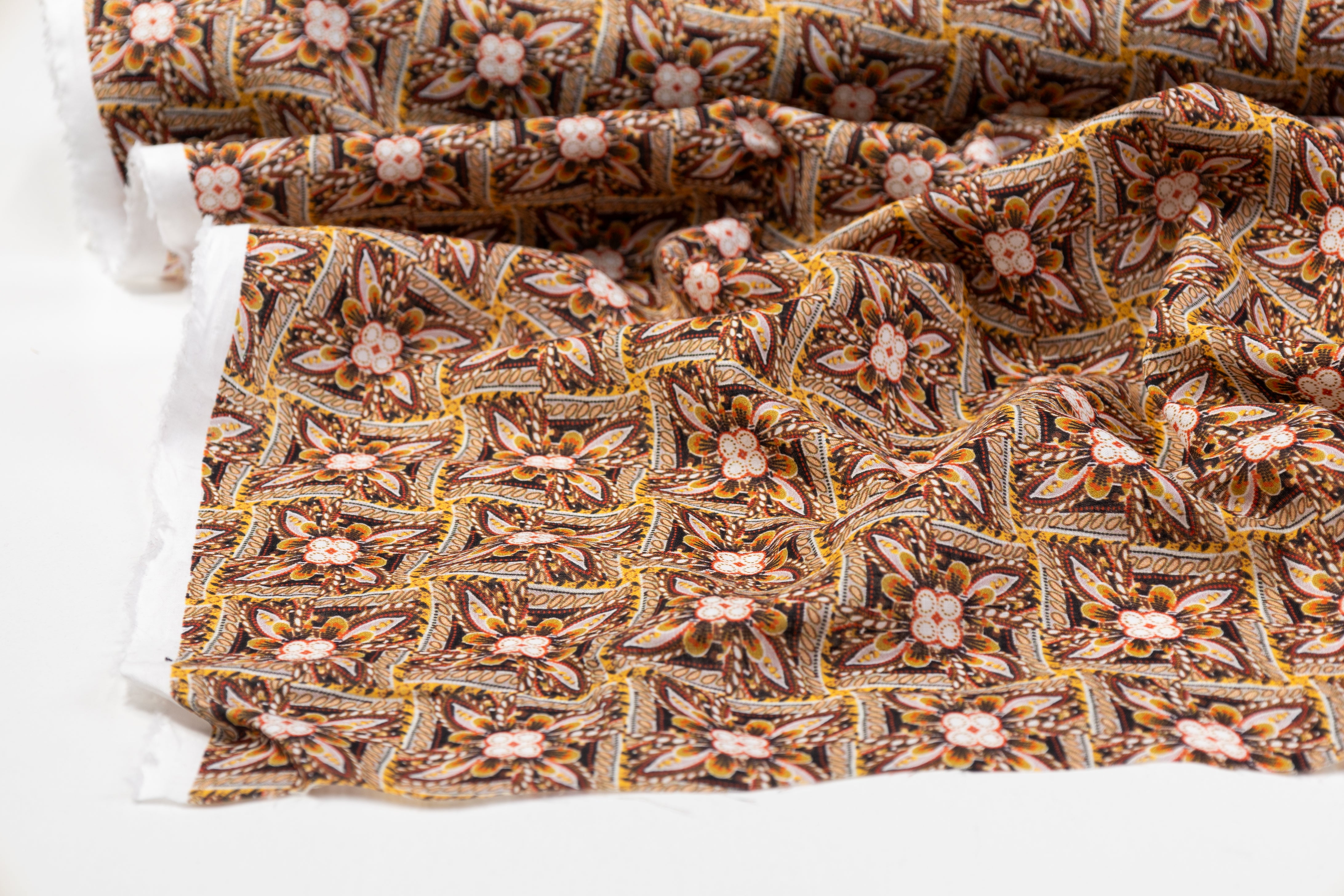 Printed Italian Linen - Brown