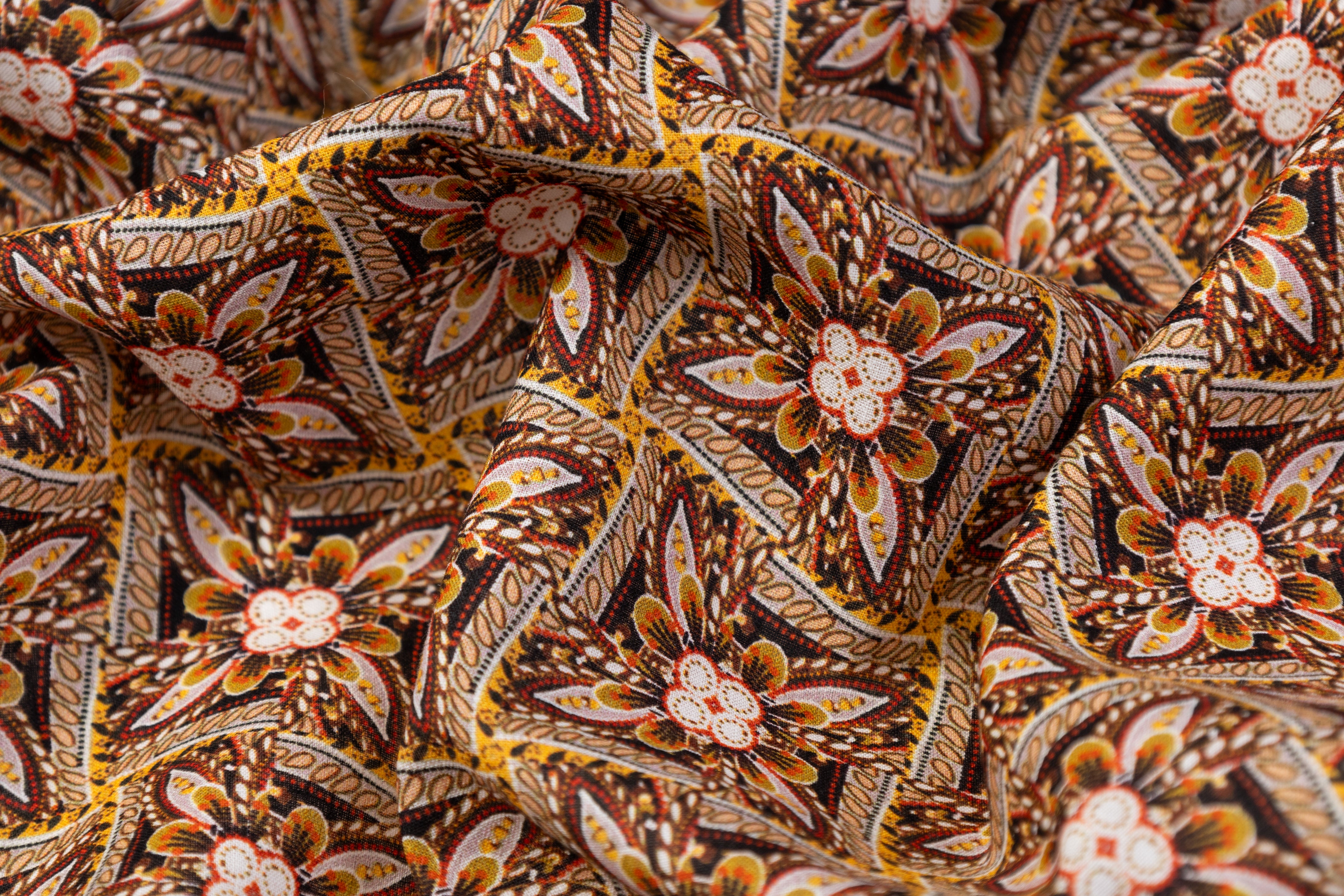 Printed Italian Linen - Brown