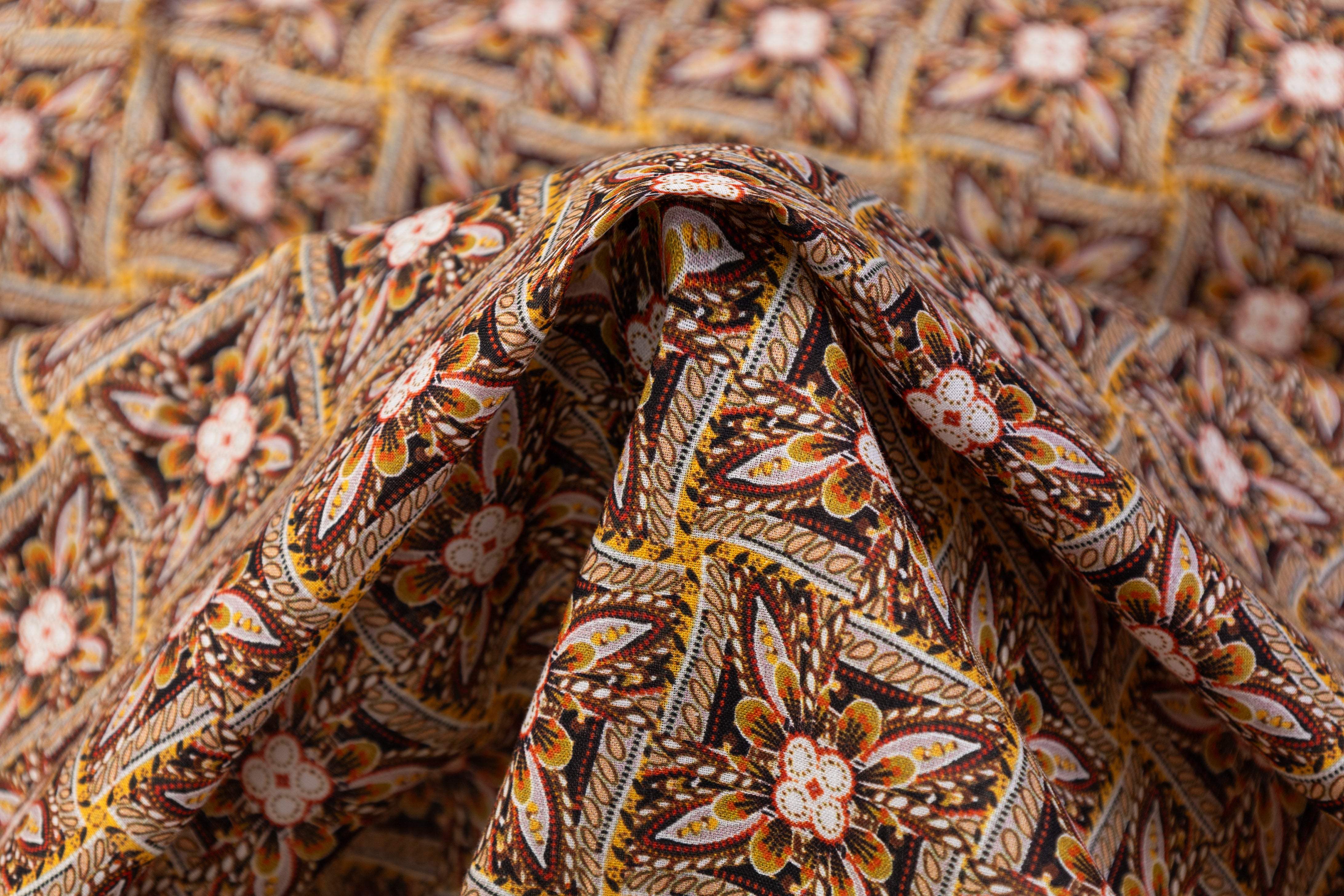 Printed Italian Linen - Brown