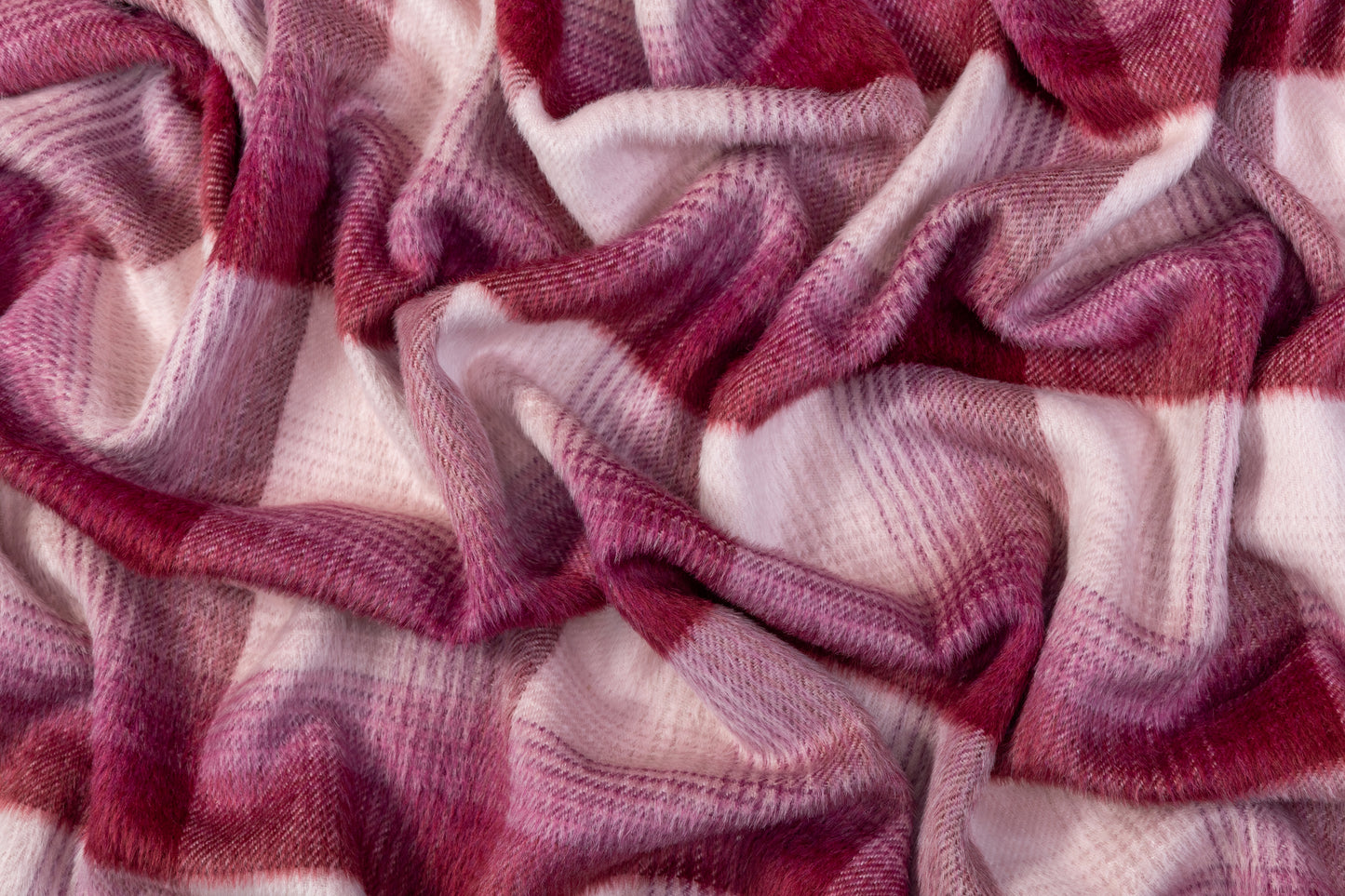 Checked Italian Alpaca Wool - Mauve / Pink