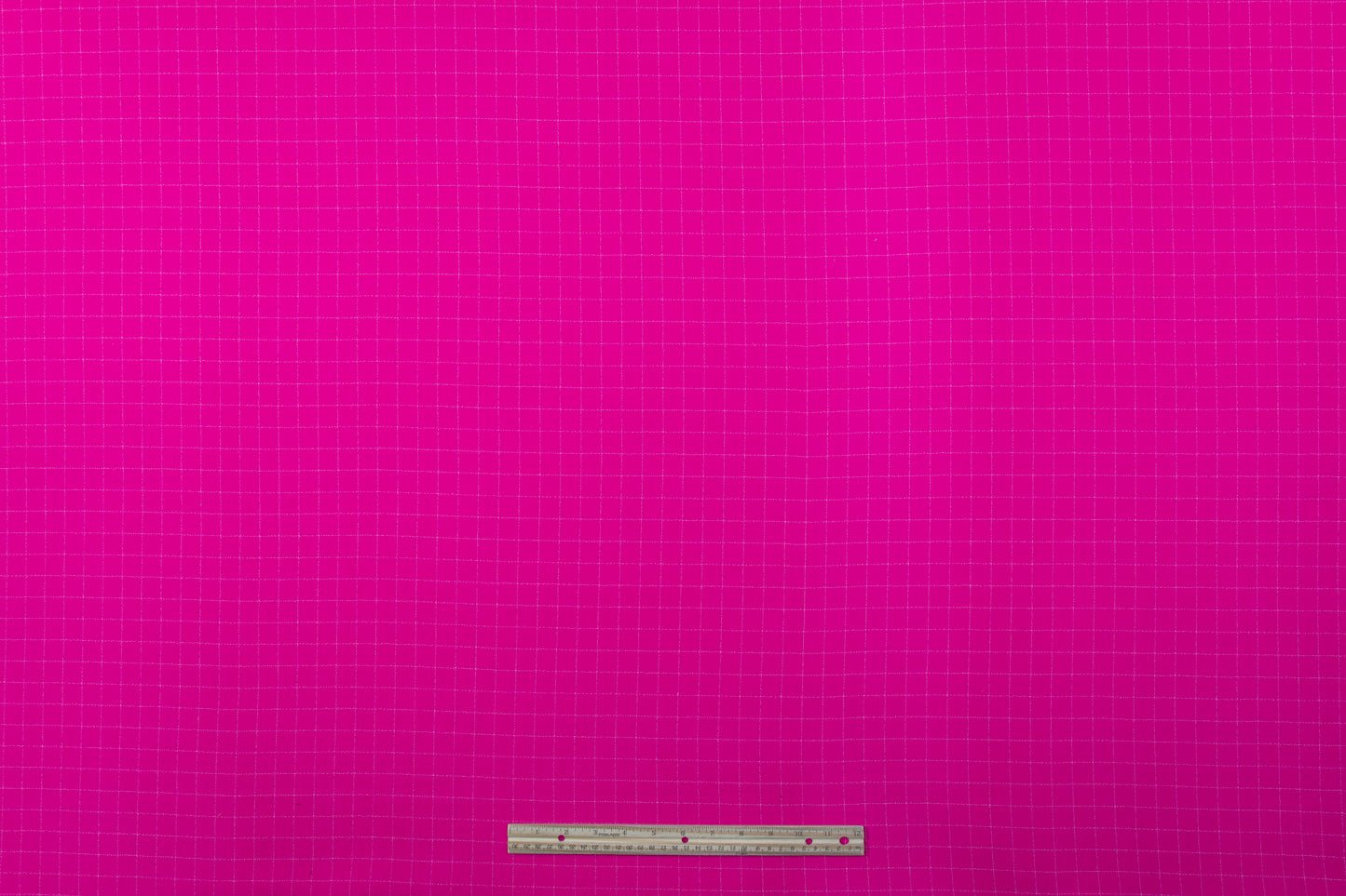 Checked Italian Double Wool Crepe - Magenta