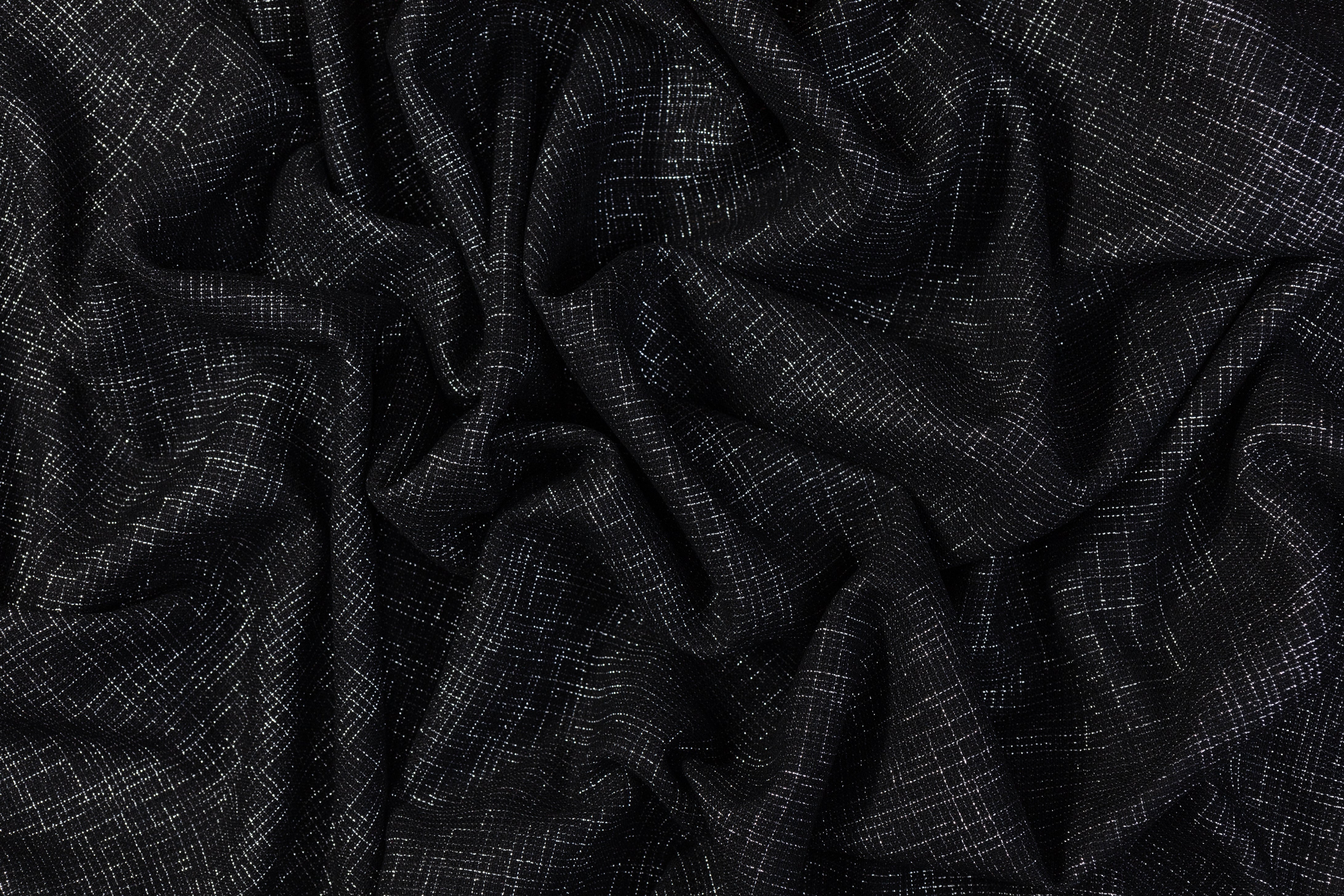 Italian Metallic Wool Tweed - Black / Silver
