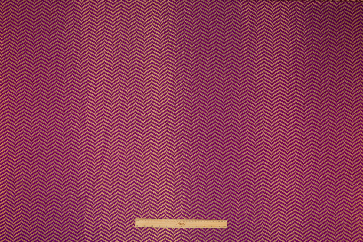 Chevron Metallic Italian Silk Blend Brocade - Purple / Gold