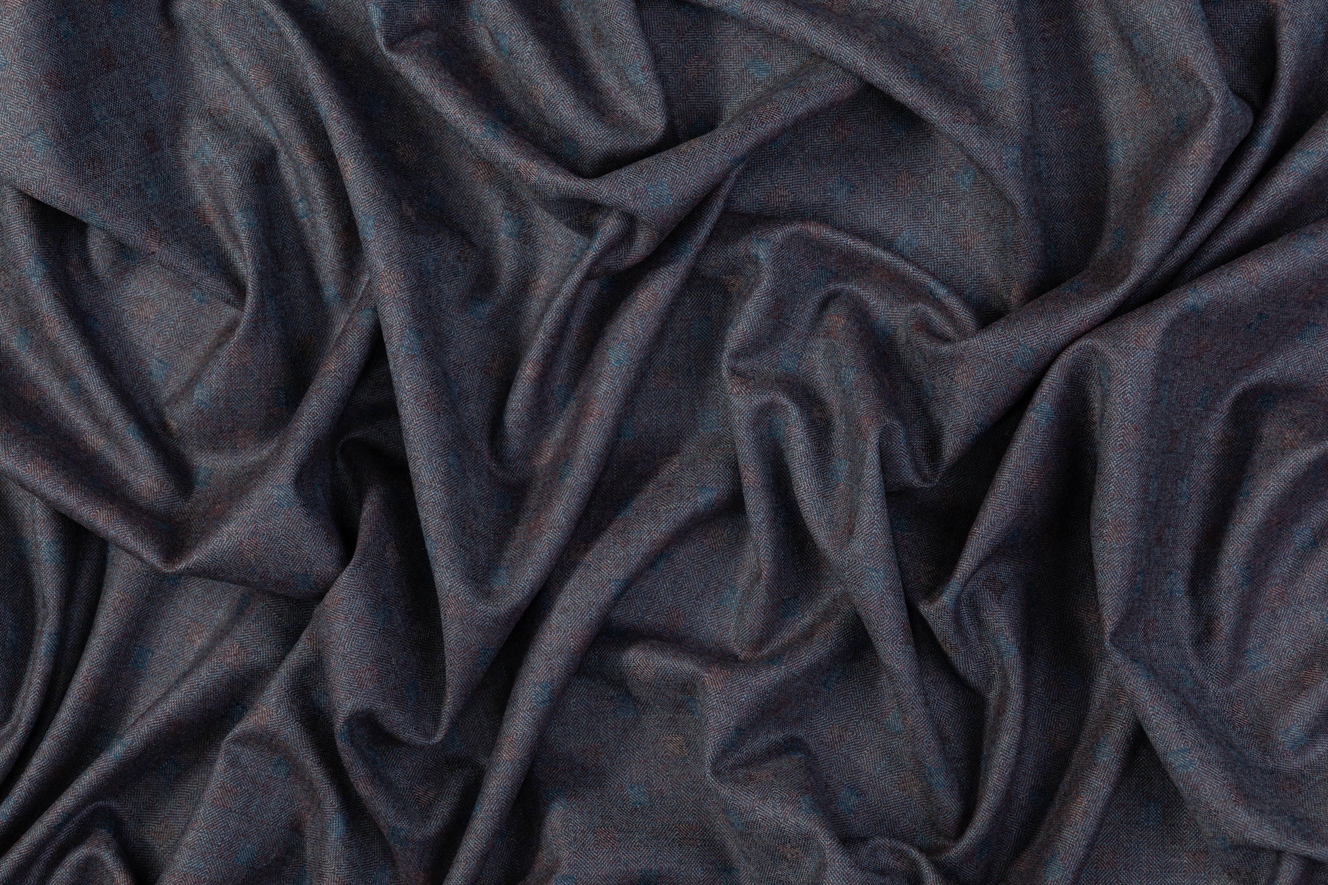 Italian Wool Suiting - Teal / Gray / Eggplant