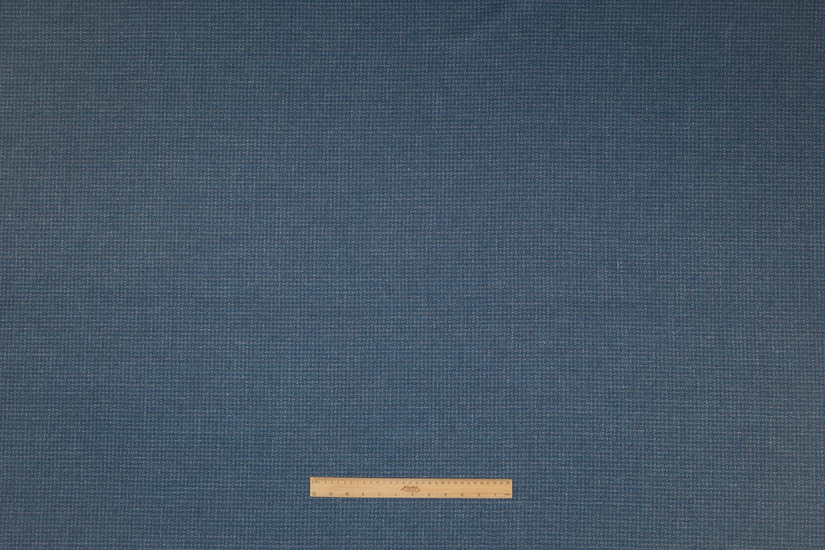Micro Pattern Italian Wool Silk Linen Blend - Blue
