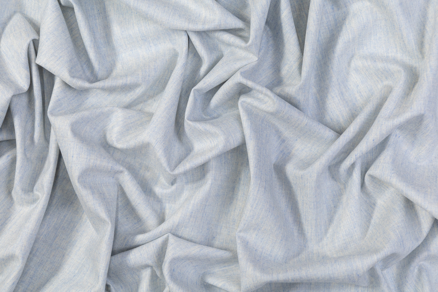 Two-Tone Italian Wool Flannel Suiting - Blue / Ivory