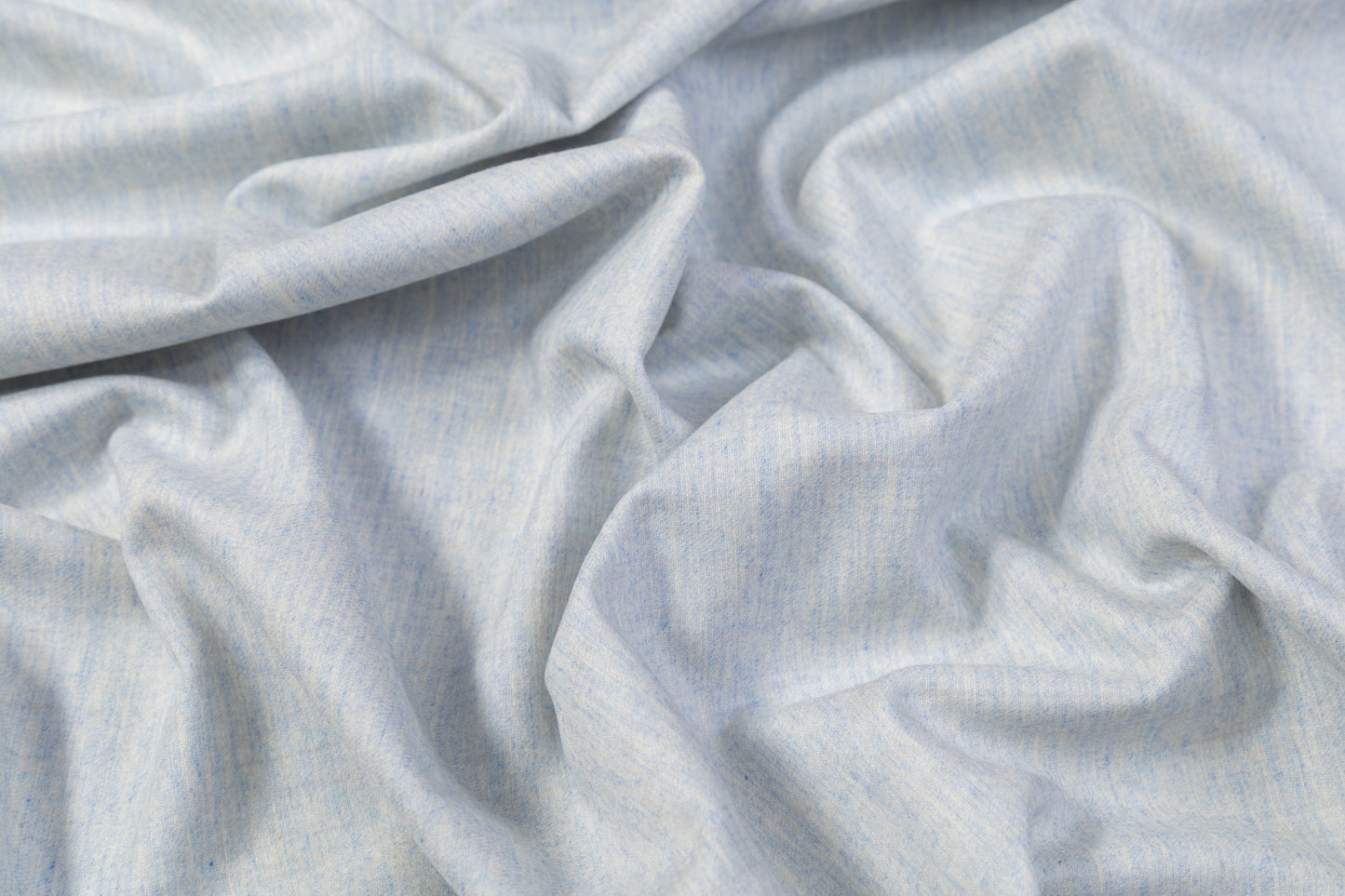 Two-Tone Italian Wool Flannel Suiting - Blue / Ivory