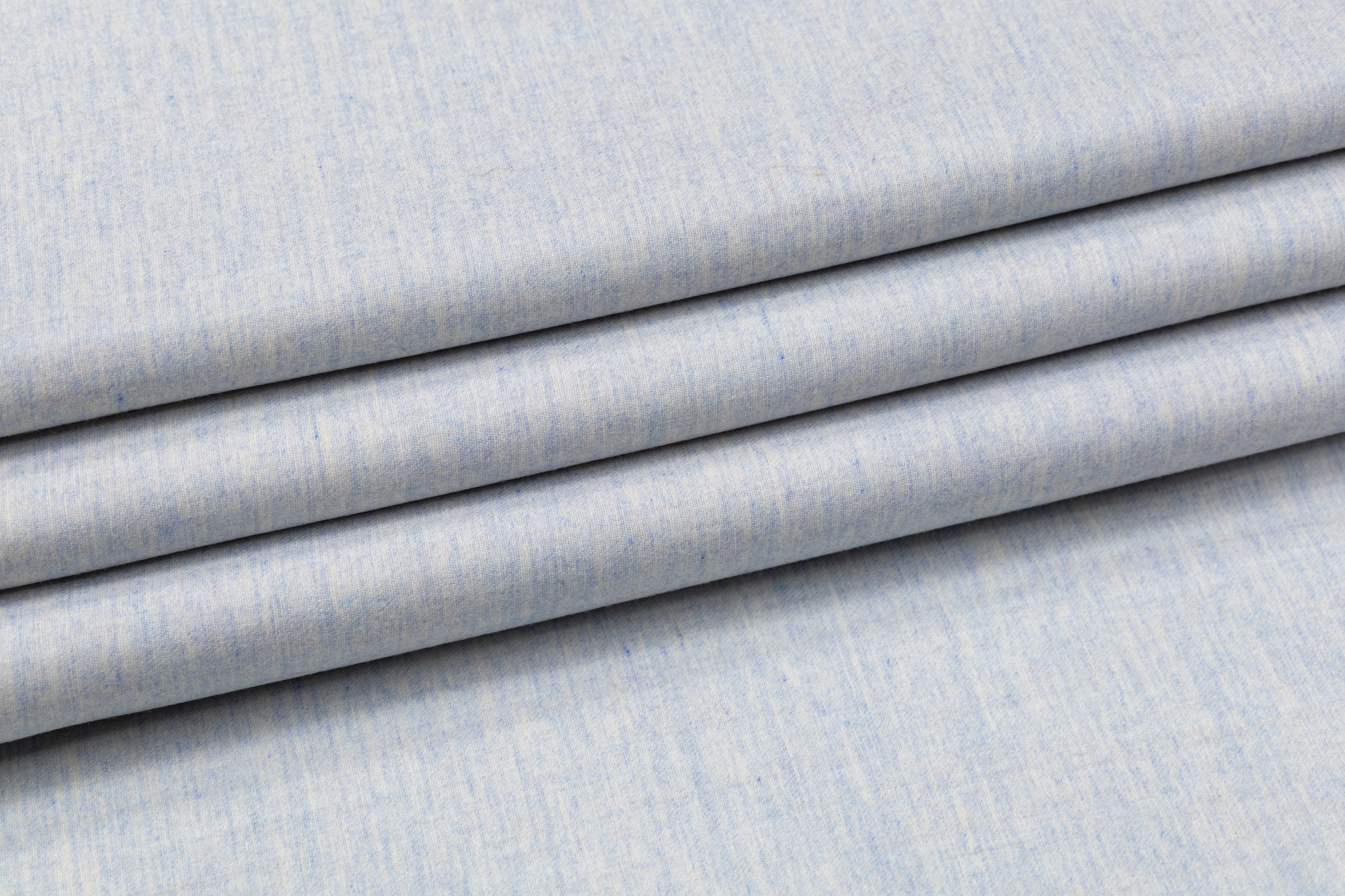 Two-Tone Italian Wool Flannel Suiting - Blue / Ivory