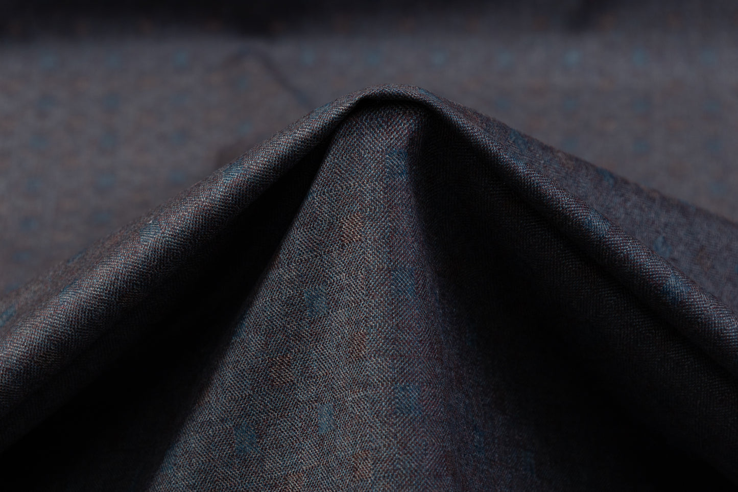 Italian Wool Suiting - Teal / Gray / Eggplant