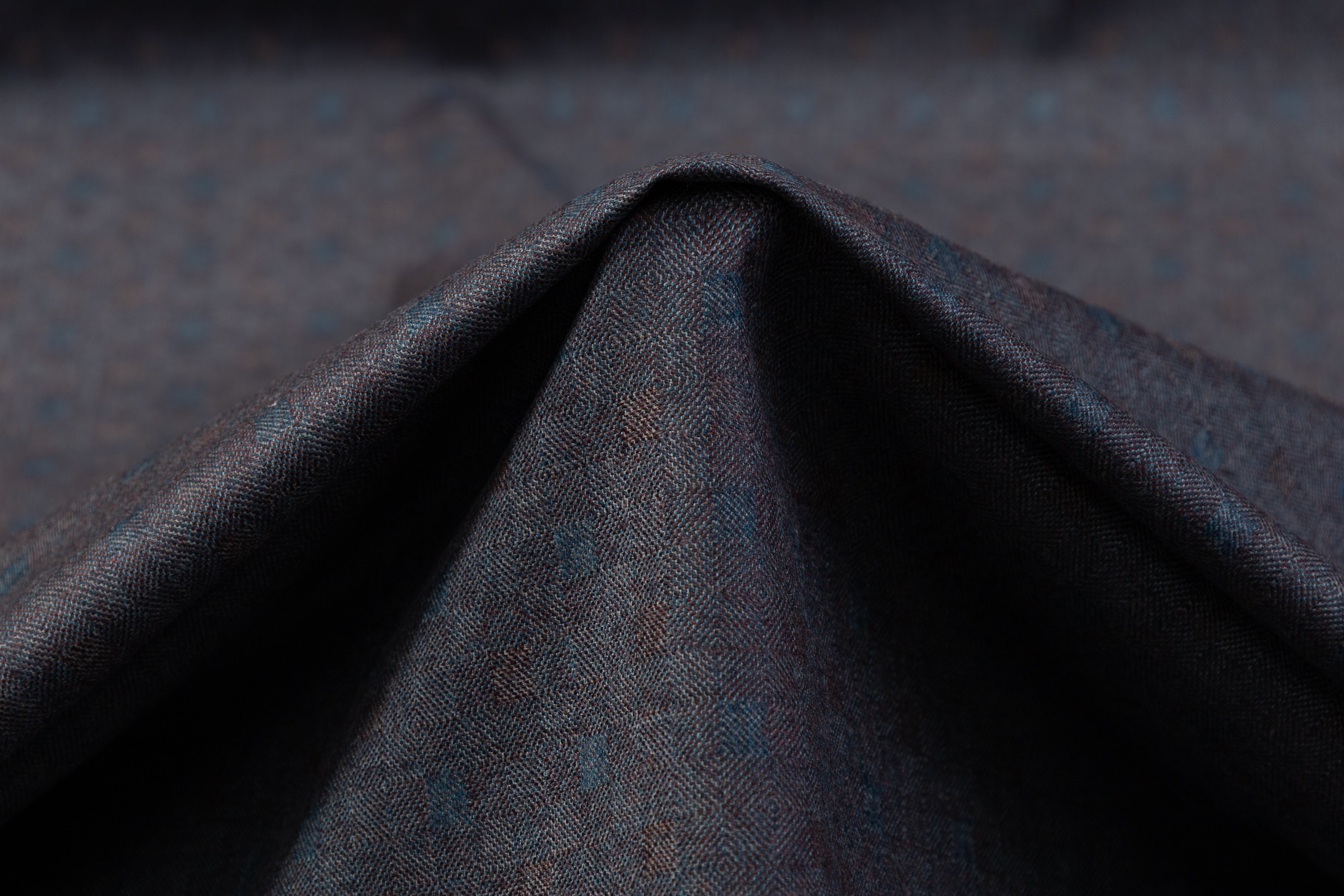 Italian Wool Suiting - Teal / Gray / Eggplant