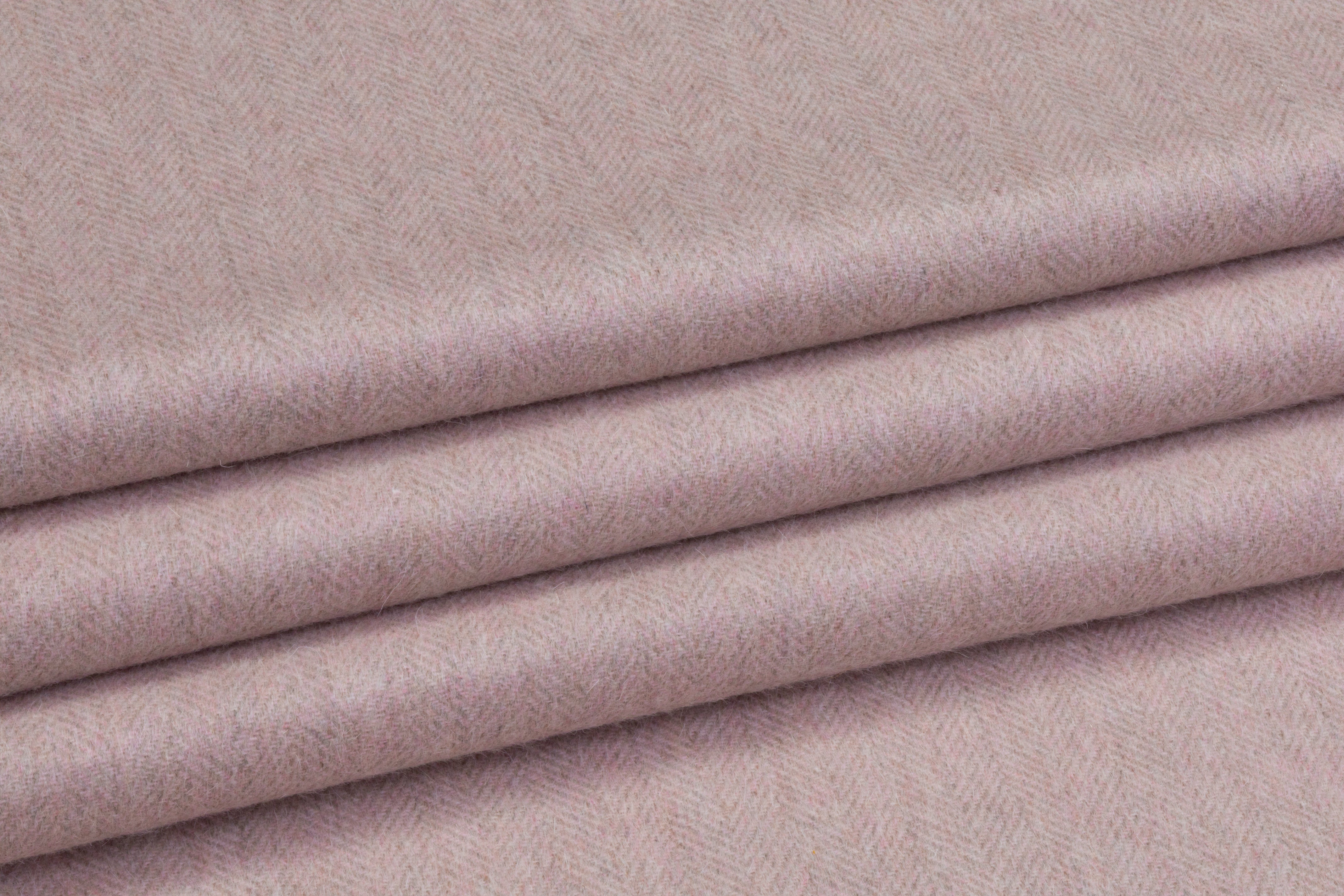 Italian Herringbone Wool Cashmere - Pink