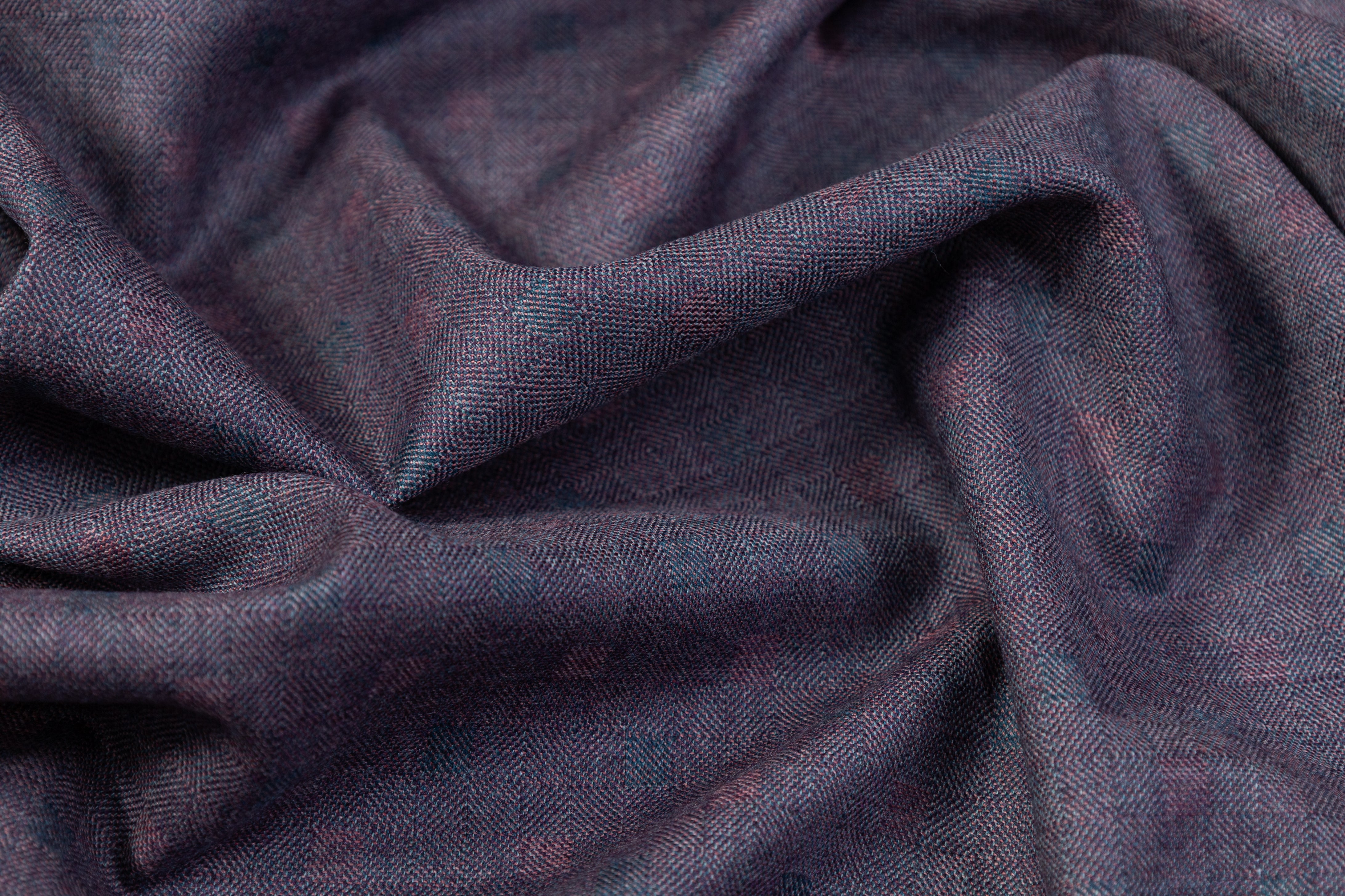 Italian Wool Suiting - Purple / Teal / Gray
