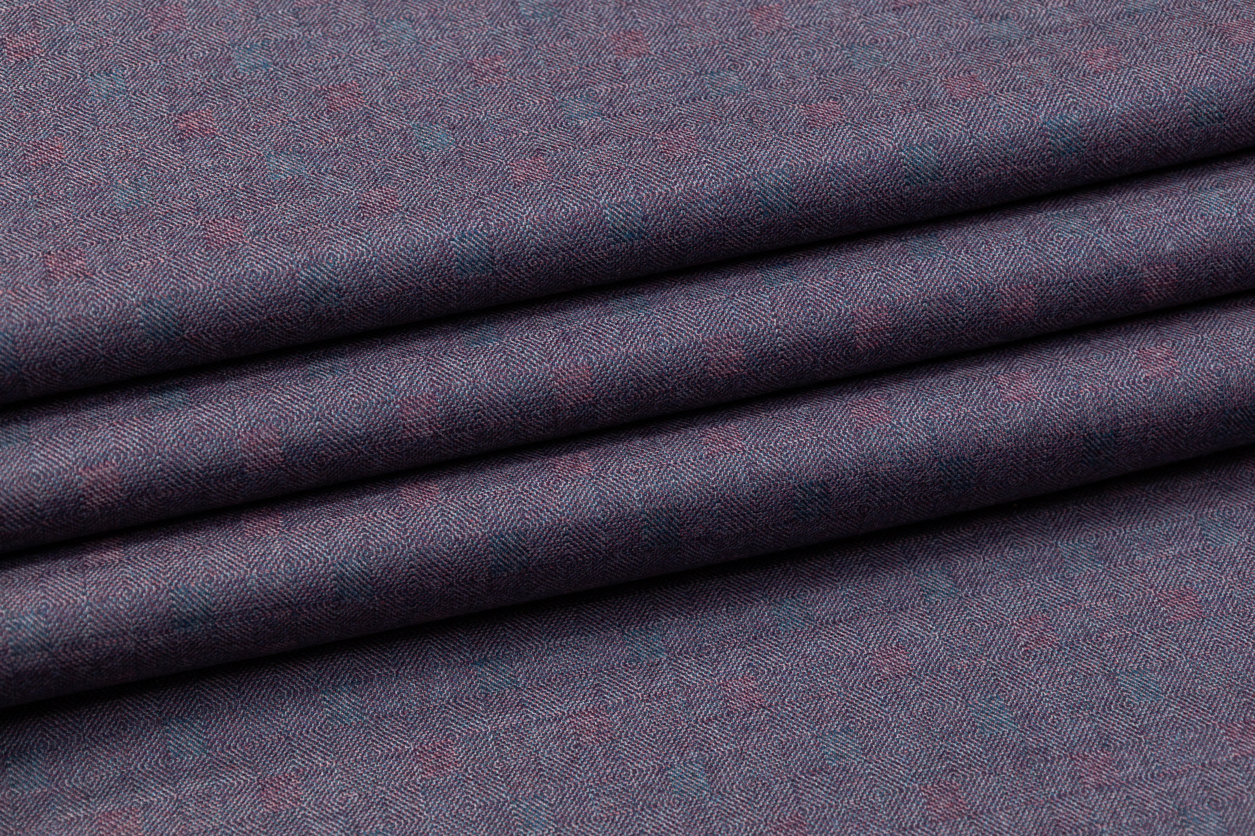 Italian Wool Suiting - Purple / Teal / Gray