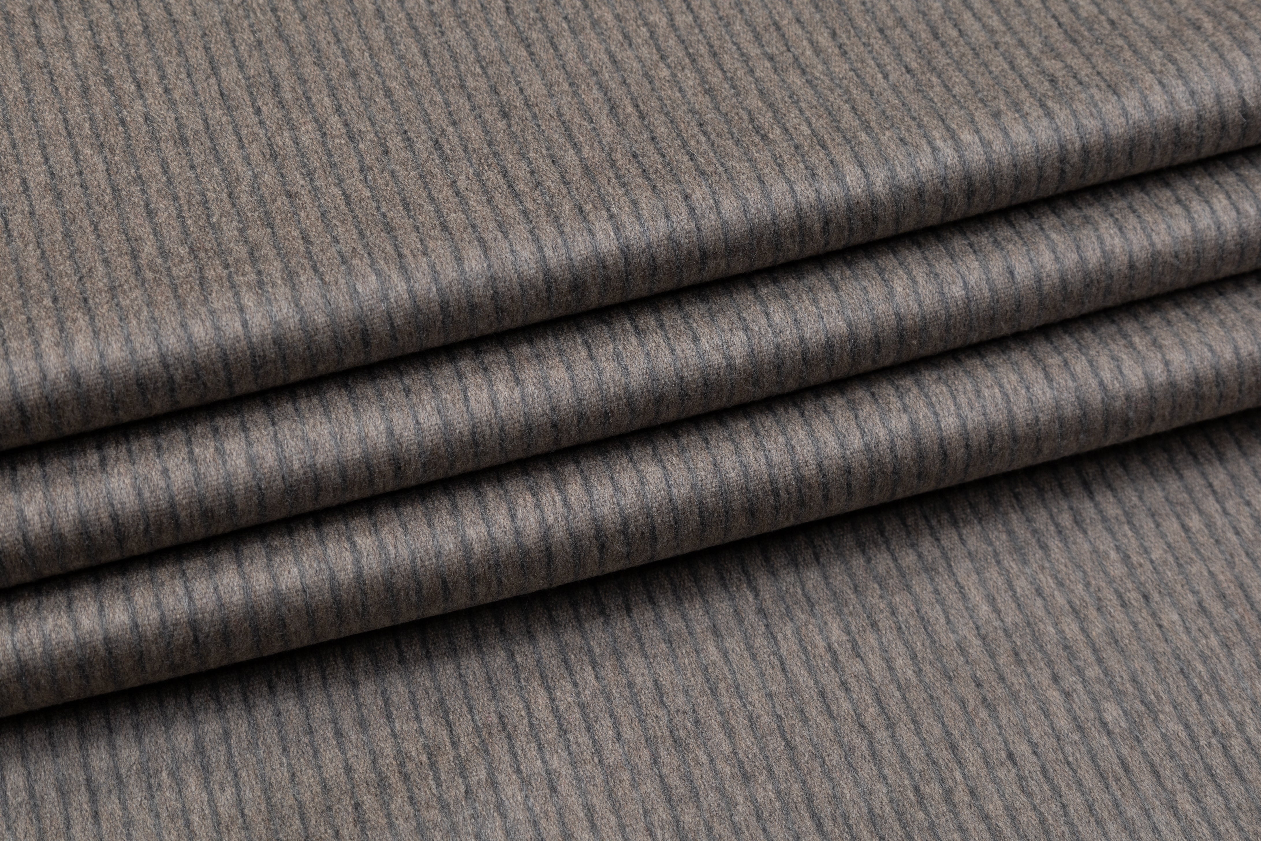 Striped Italian Cashmere Coating - Gray