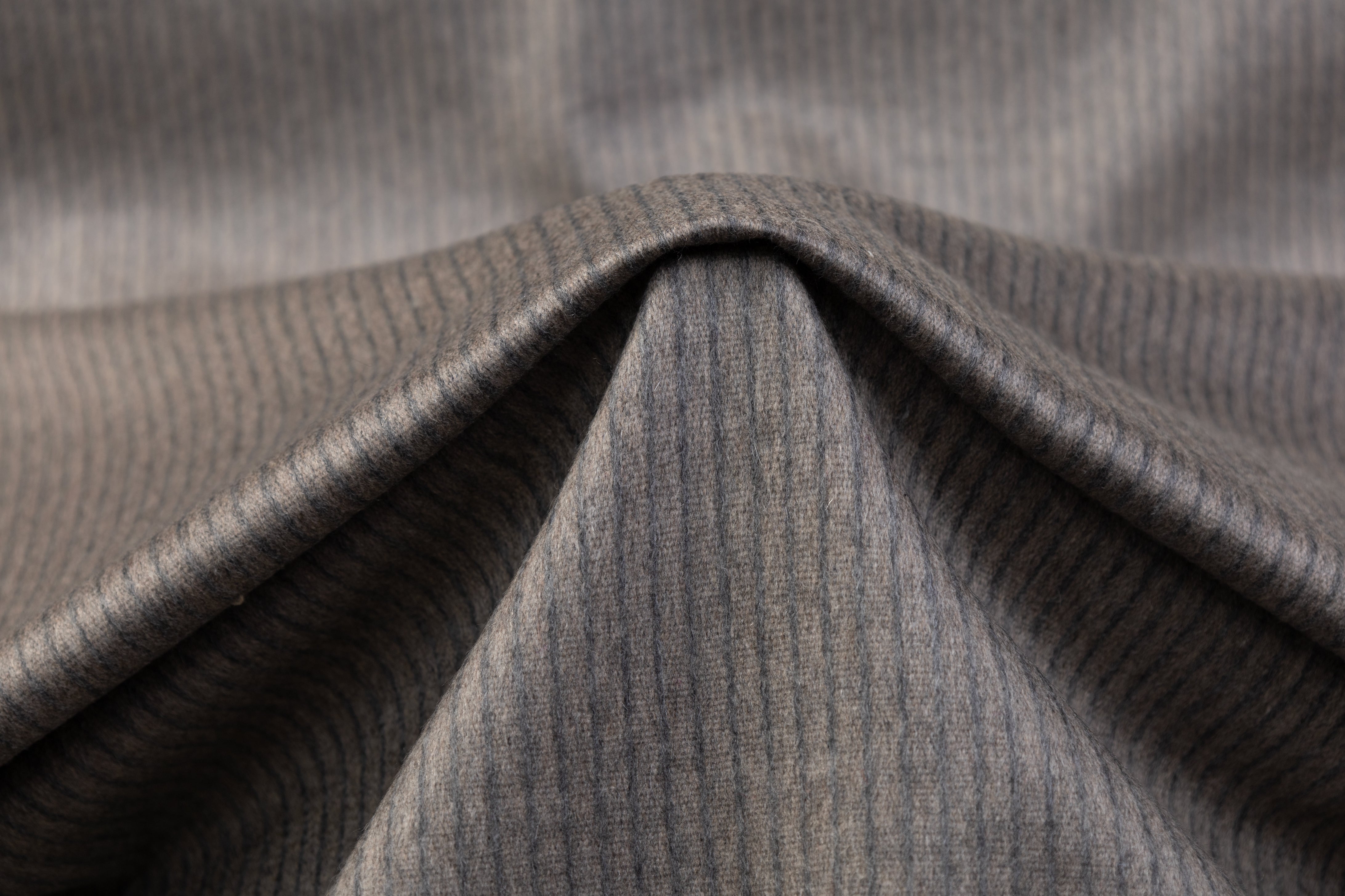 Striped Italian Cashmere Coating - Gray