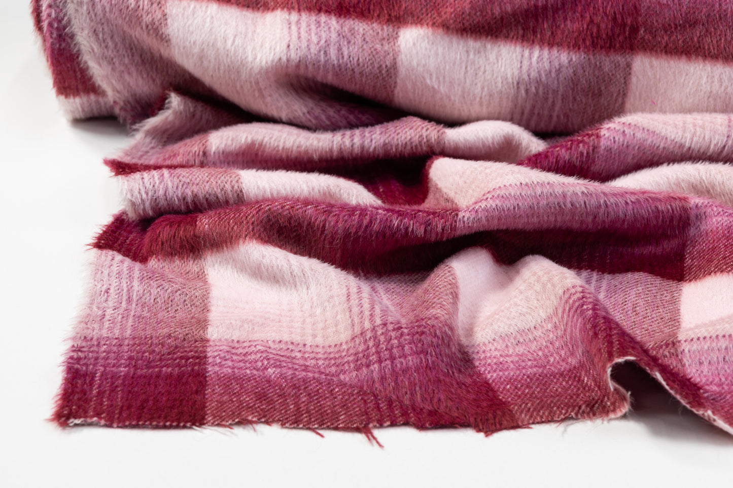 Checked Italian Alpaca Wool - Mauve / Pink